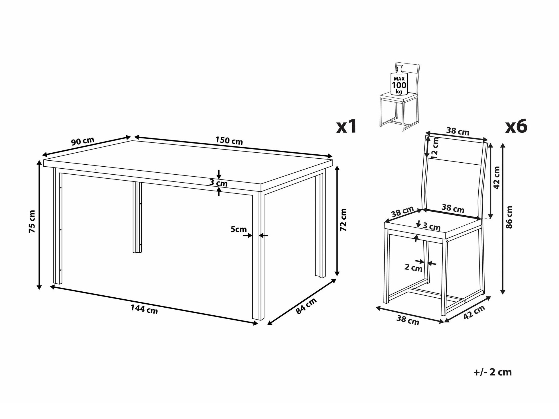 Маса и столове за трапезария Berwyn 2075