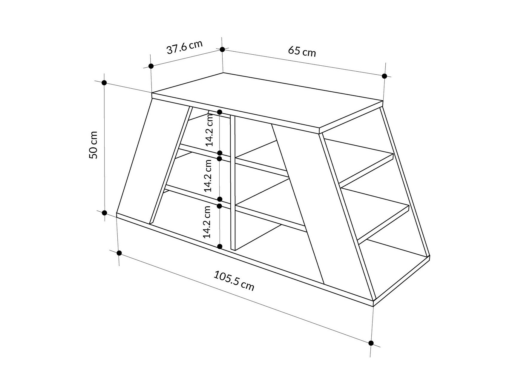 Шкаф за обувки Kailua 2157 (Бял + Дъб)