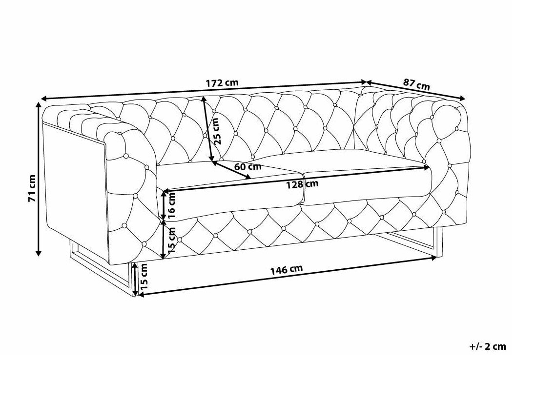 Chesterfield диван Berwyn 2090 (Бял)