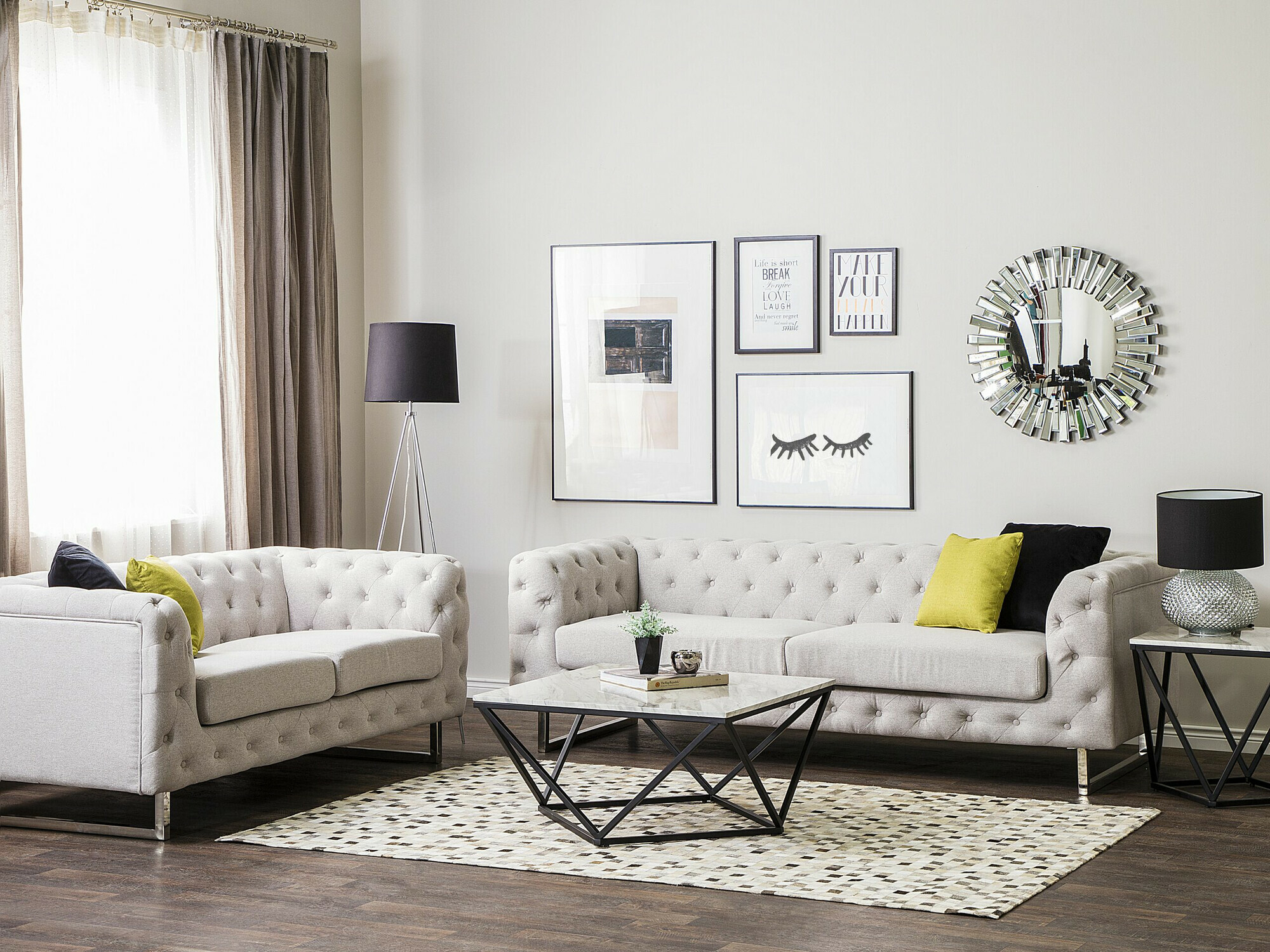 Chesterfield комплект мека мебел Berwyn 2095 (Бежов)