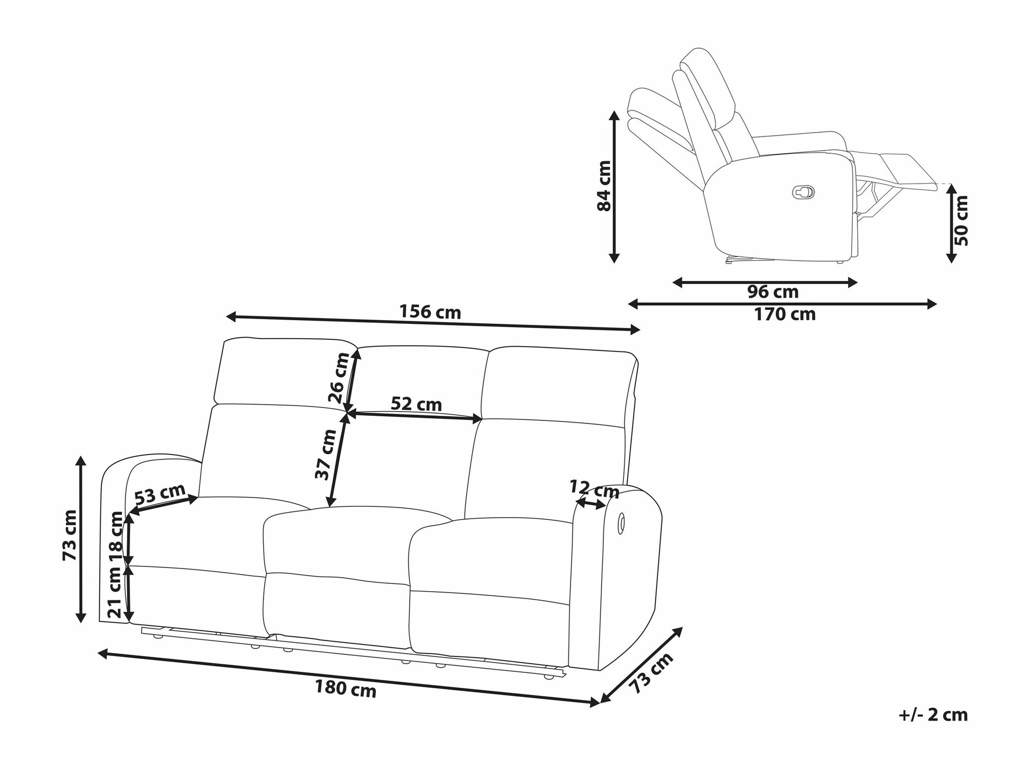 Диван реклайнър Berwyn 2109