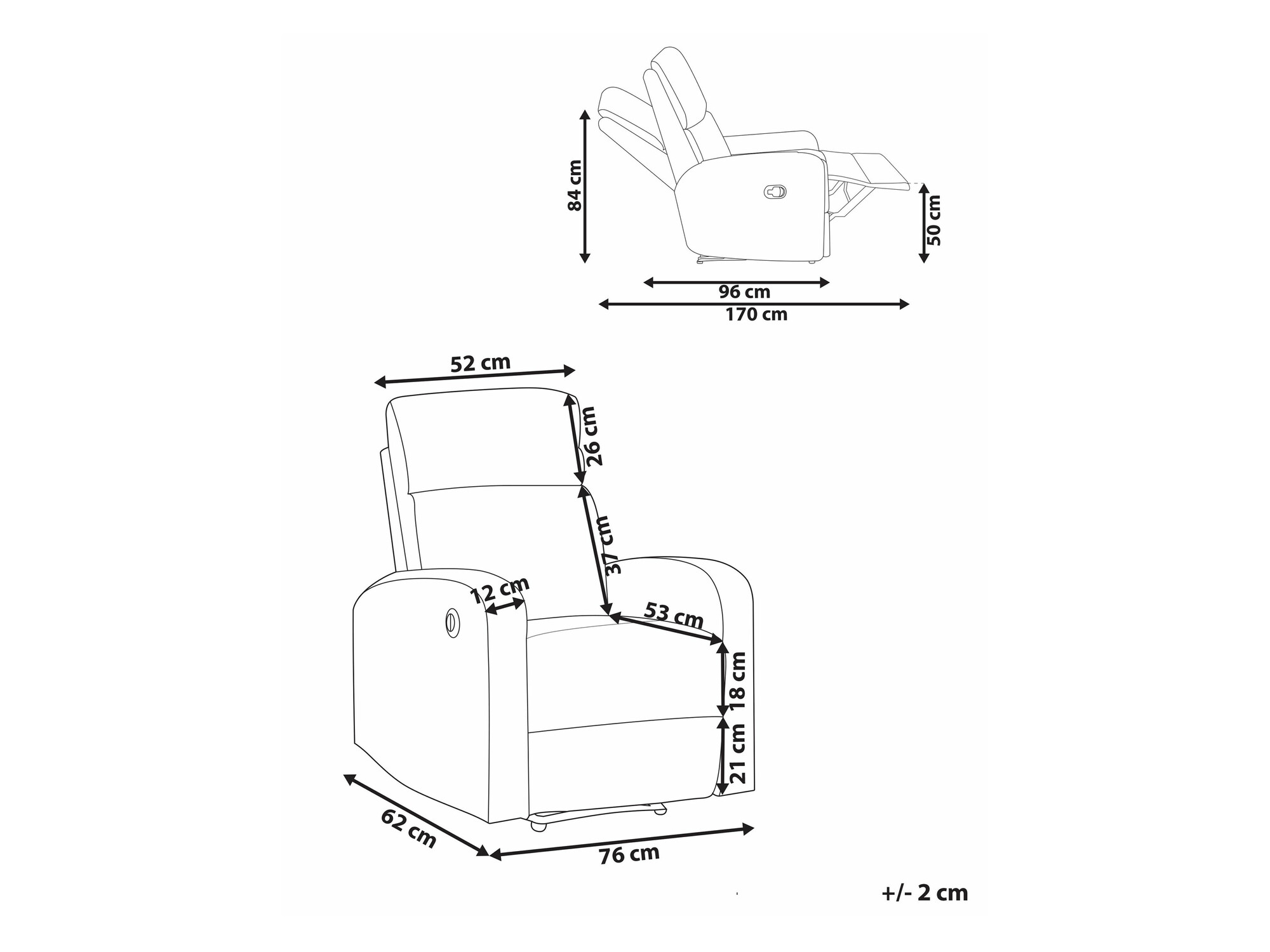 Реклайнер Berwyn 2106 (Светло сив)