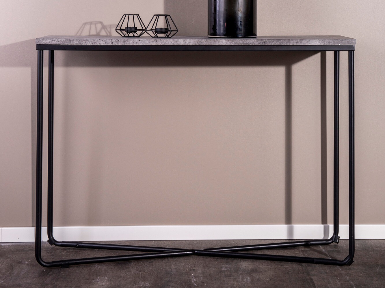 Конзолна маса Dallas 197 (Бетон + Черен)