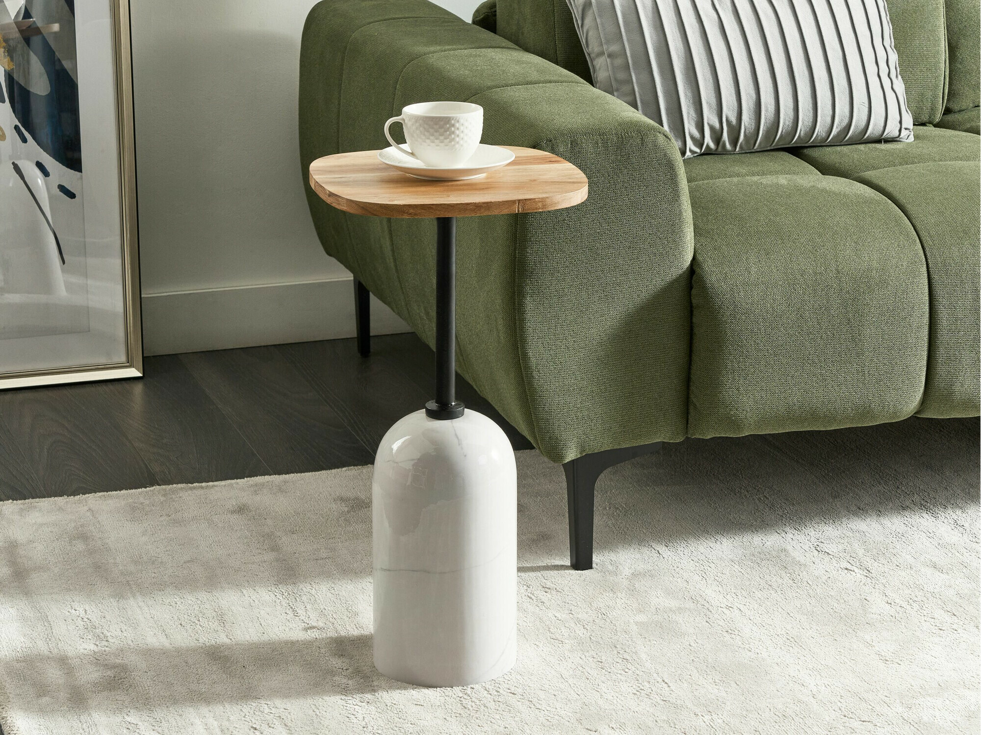 Помощна масичка Berwyn 2127 (Бял + Ярък дърво)