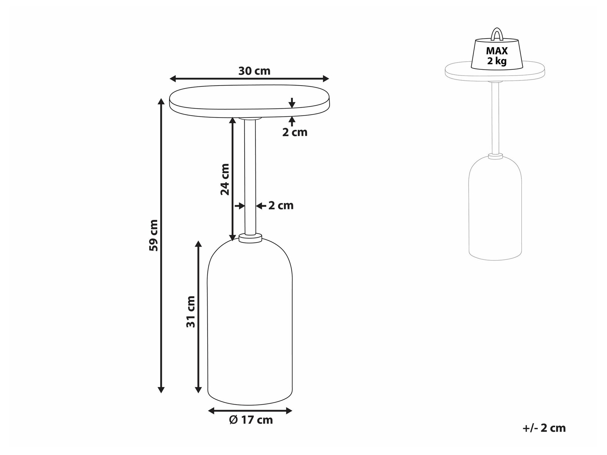 Помощна масичка Berwyn 2127 (Бял + Ярък дърво)