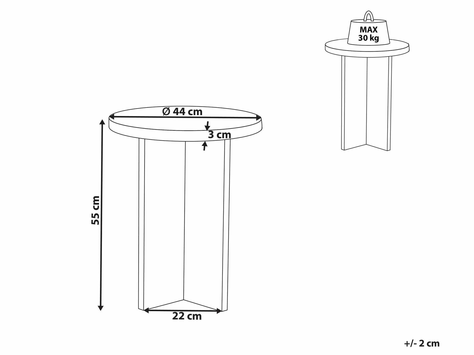 Помощна масичка Berwyn 2128 (Ярък дърво)