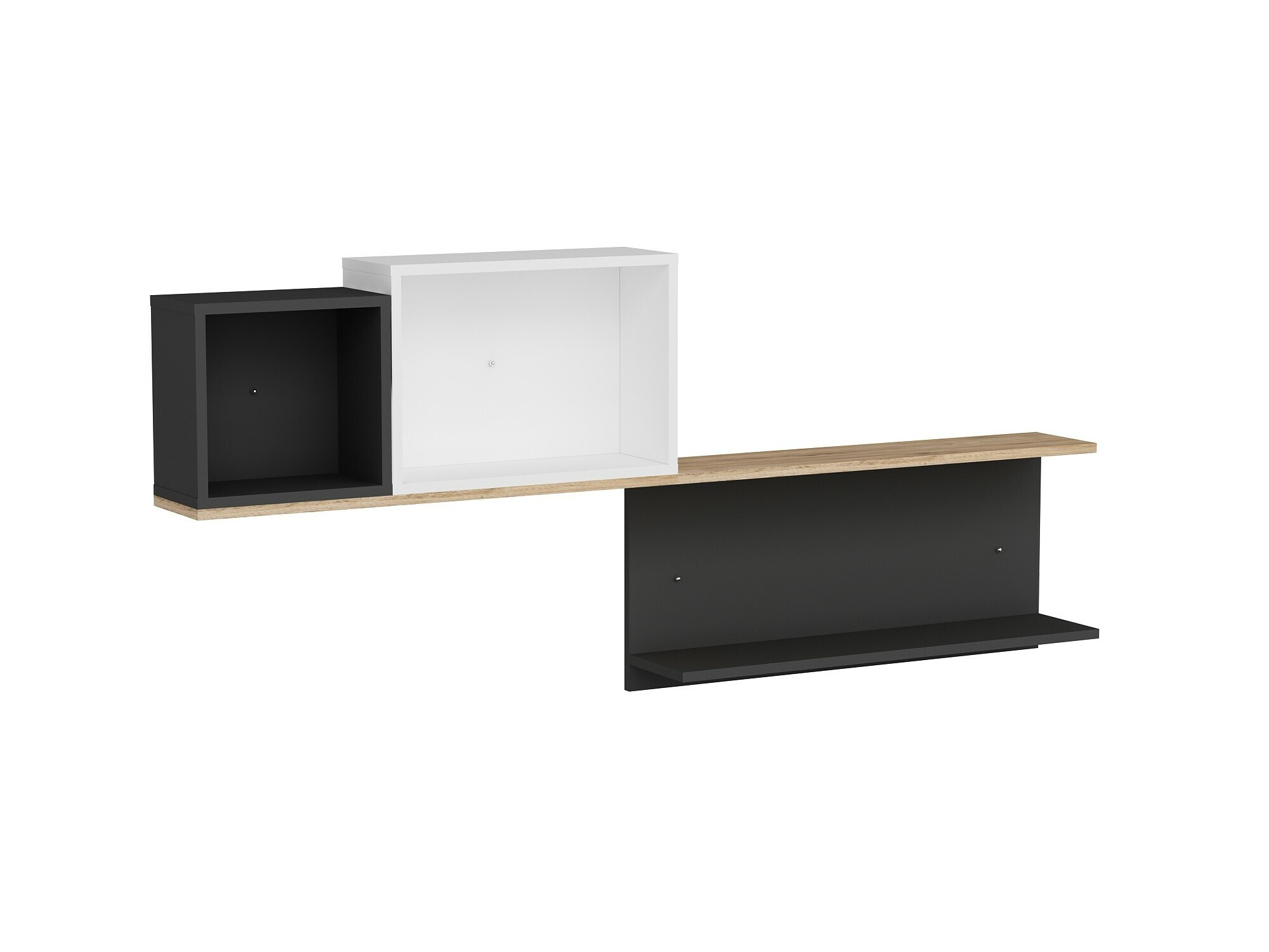 Стенна етажерка Kailua 2184 (Бял + Антрацит + Бор)