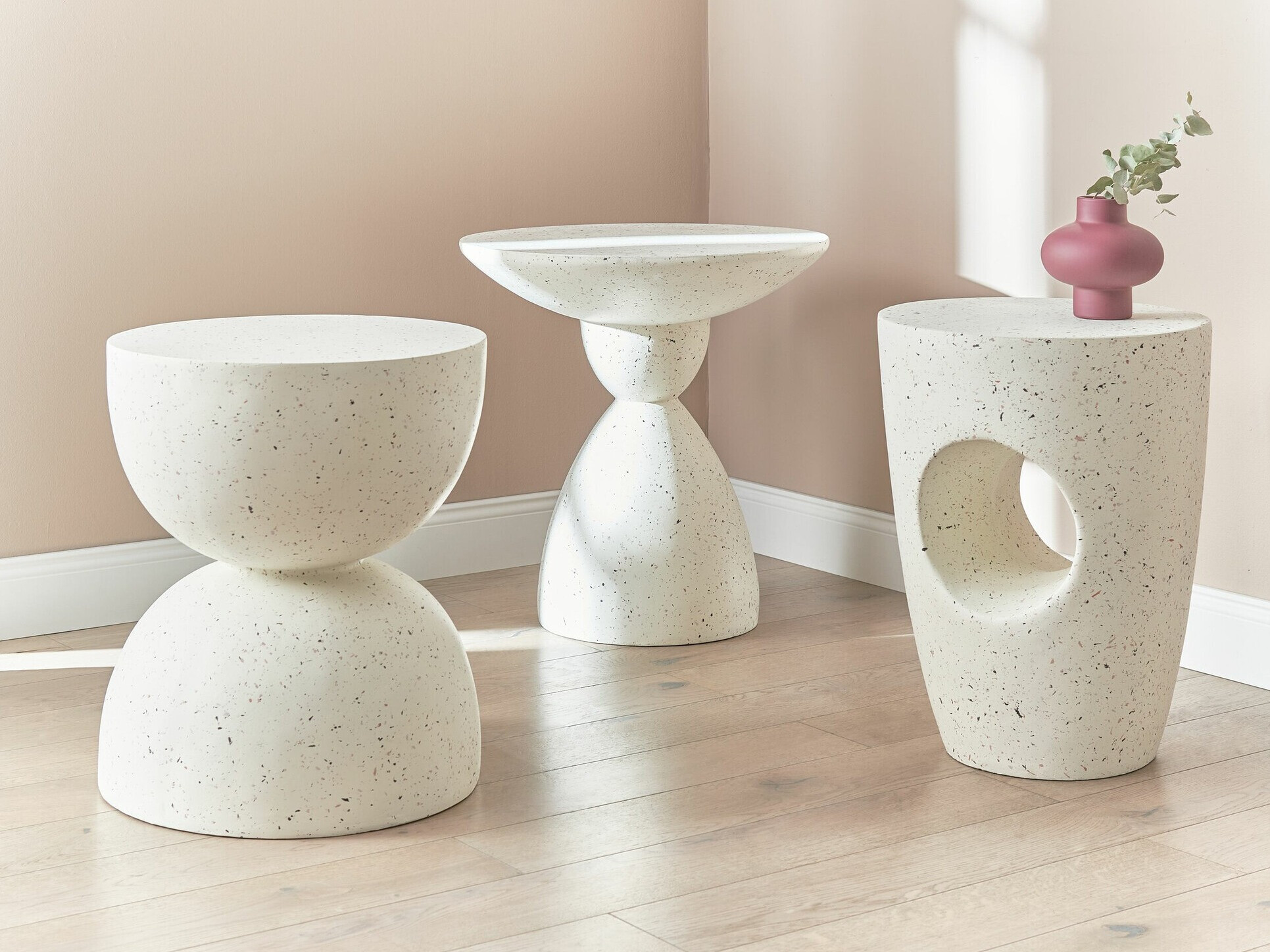 Помощна масичка Berwyn 2143 (Сметана + Terazzo)