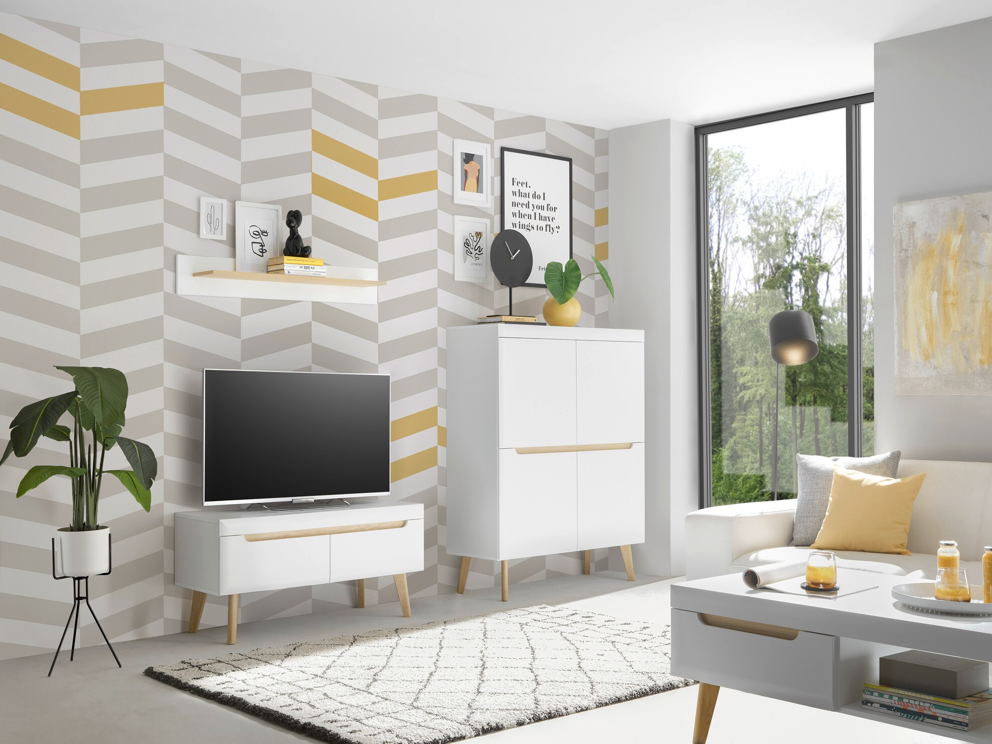 ТВ шкаф Vircava 102 (Бял)