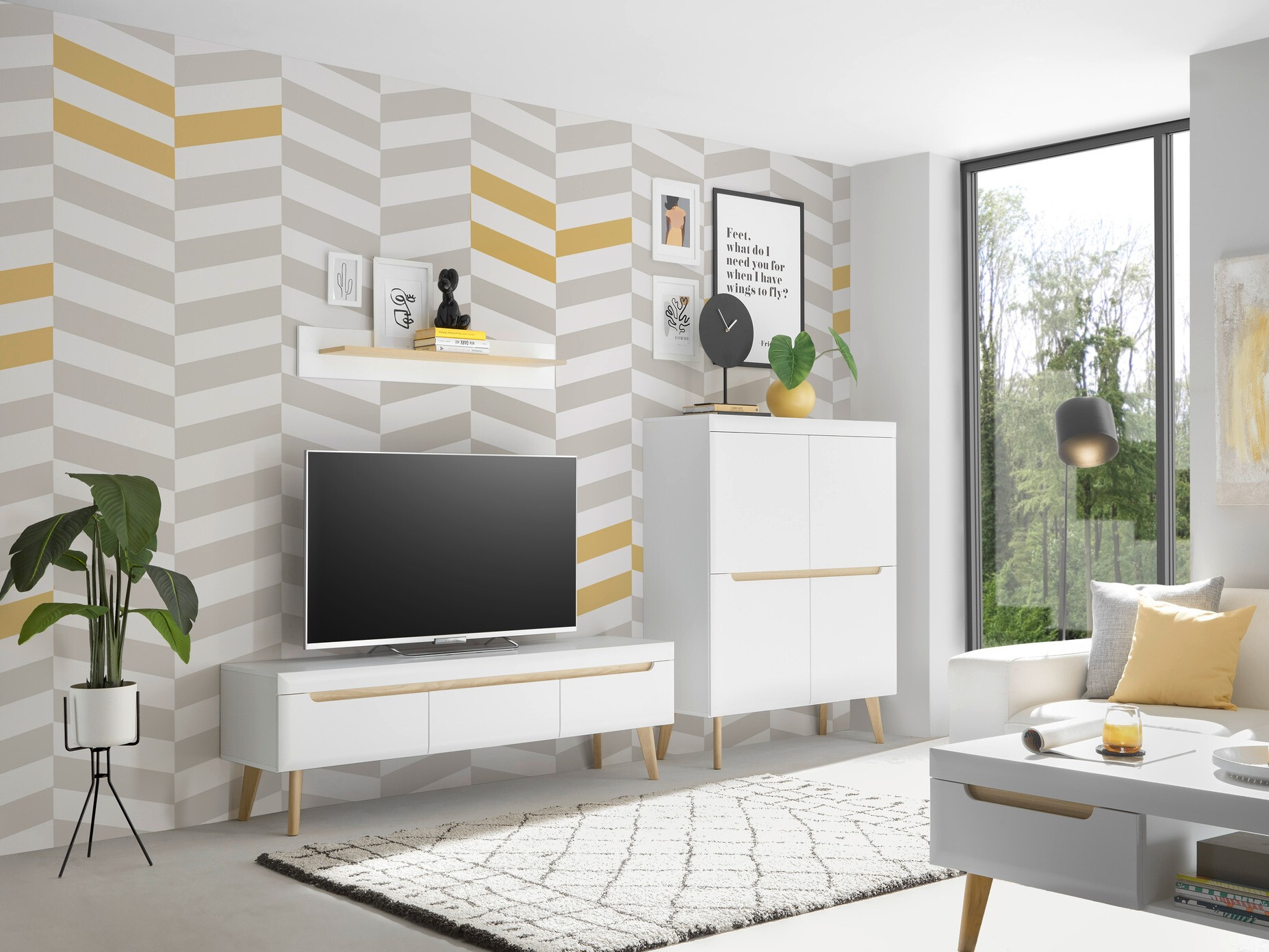 ТВ шкаф Vircava 103 (Бял)