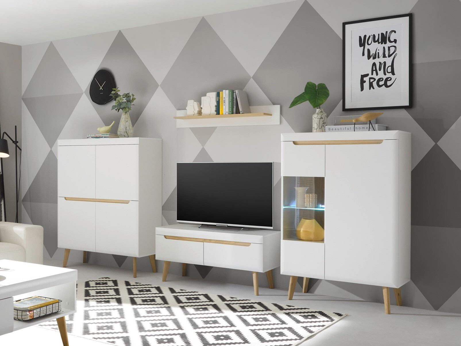 Комплект за хол Vircava 112 (Бял)