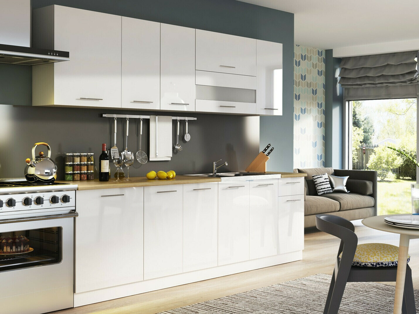 Модулен окачен шкаф Tiffa White 124