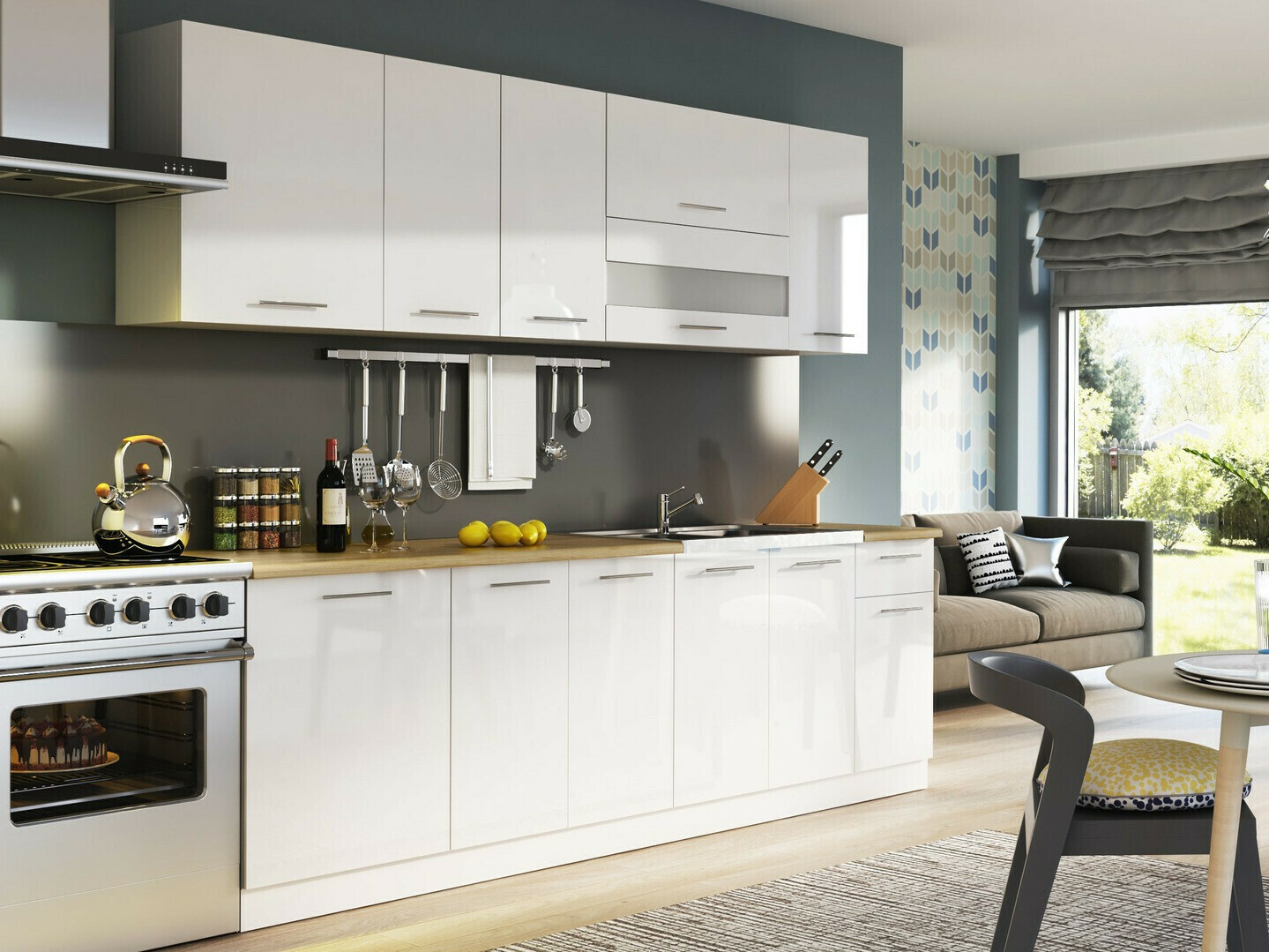 Модулен окачен шкаф Tiffa White 125