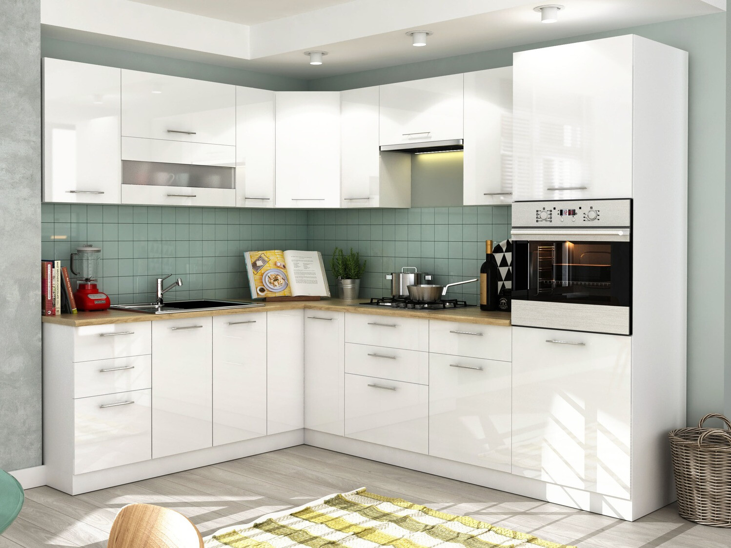 Модулен шкаф с чекмеджета Tiffa White 142