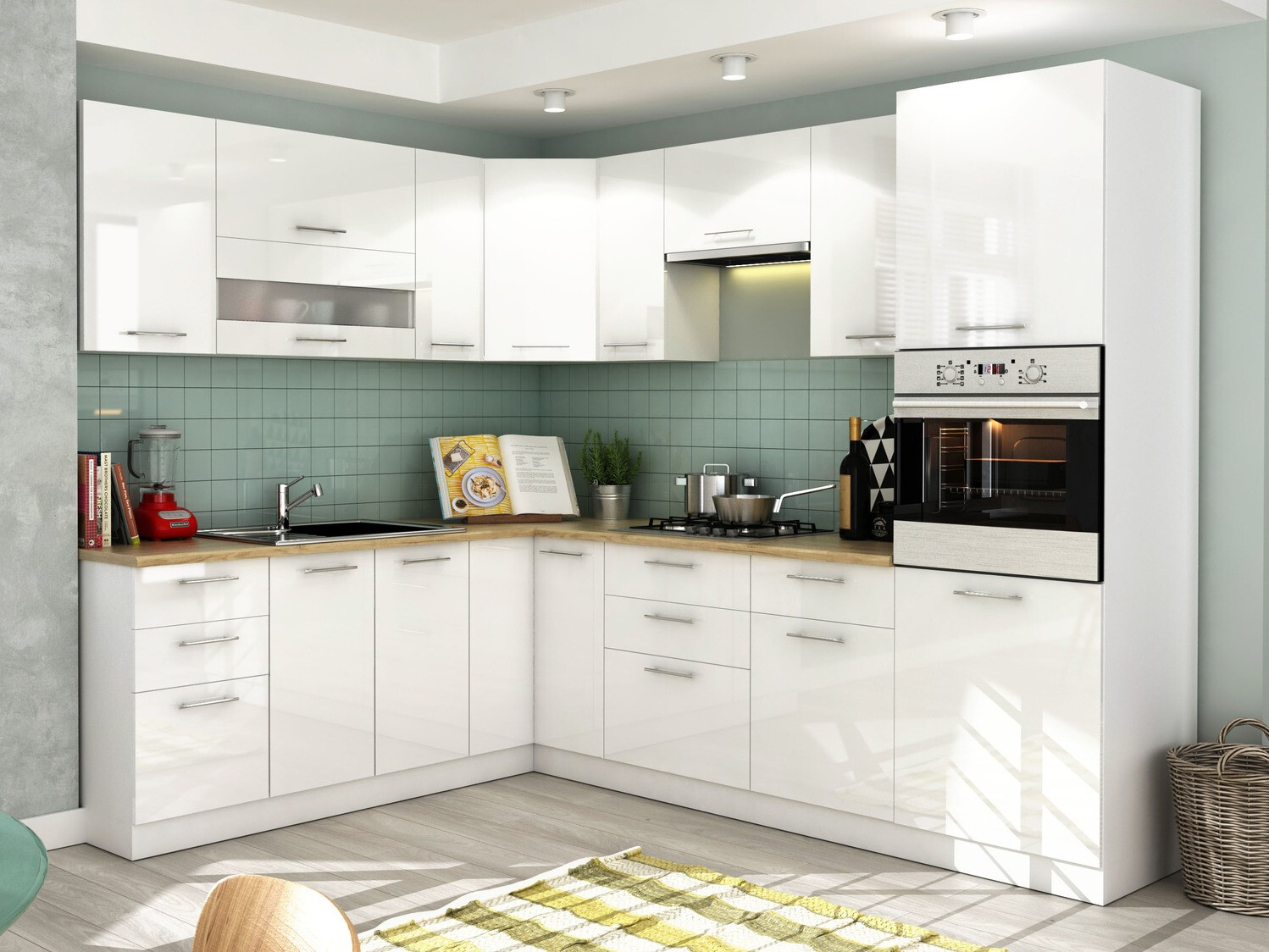 Модулен шкаф с врати Tiffa White 139