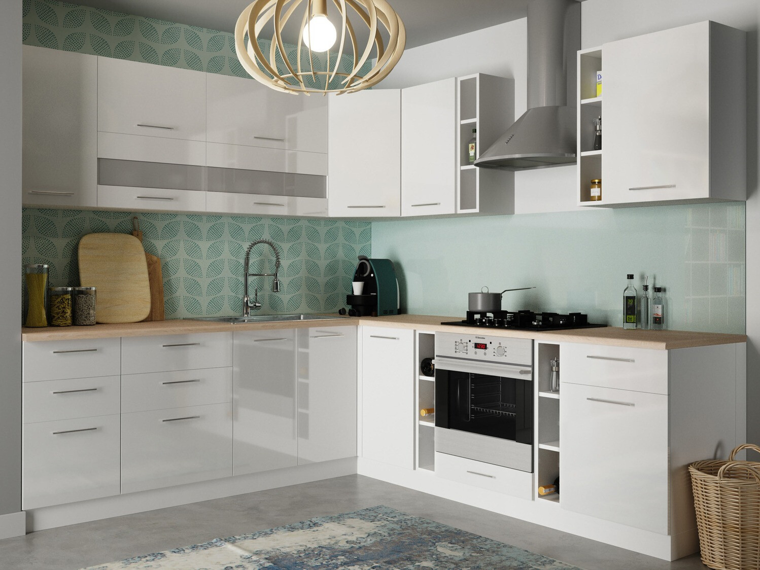 Модулен шкаф с врати Tiffa White 140