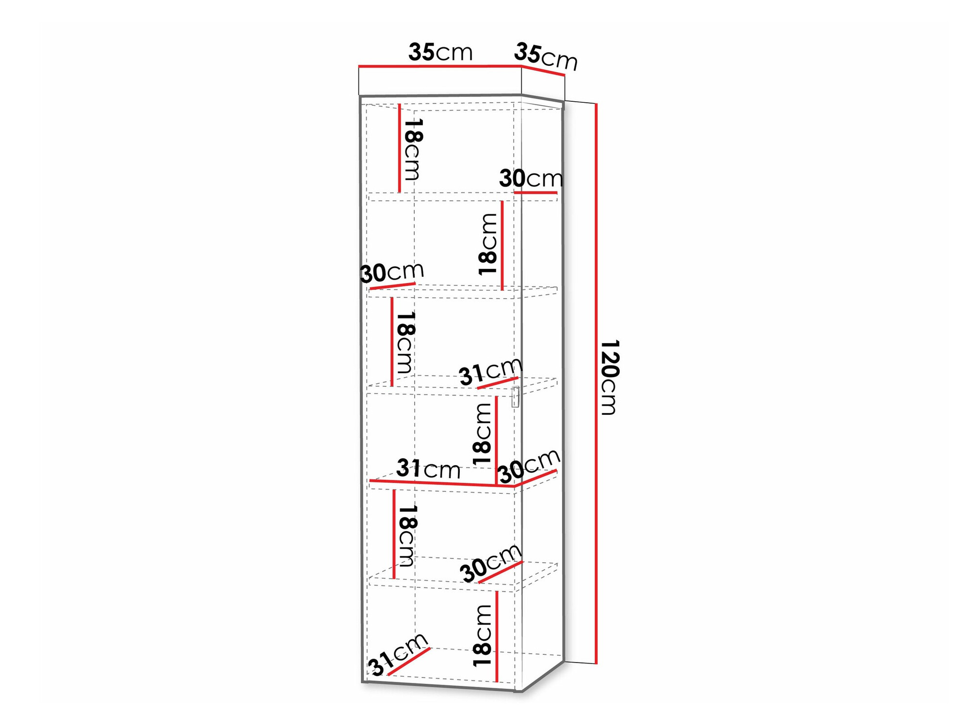 Окачен шкаф за баня Natar (Бял + Бял гланц)