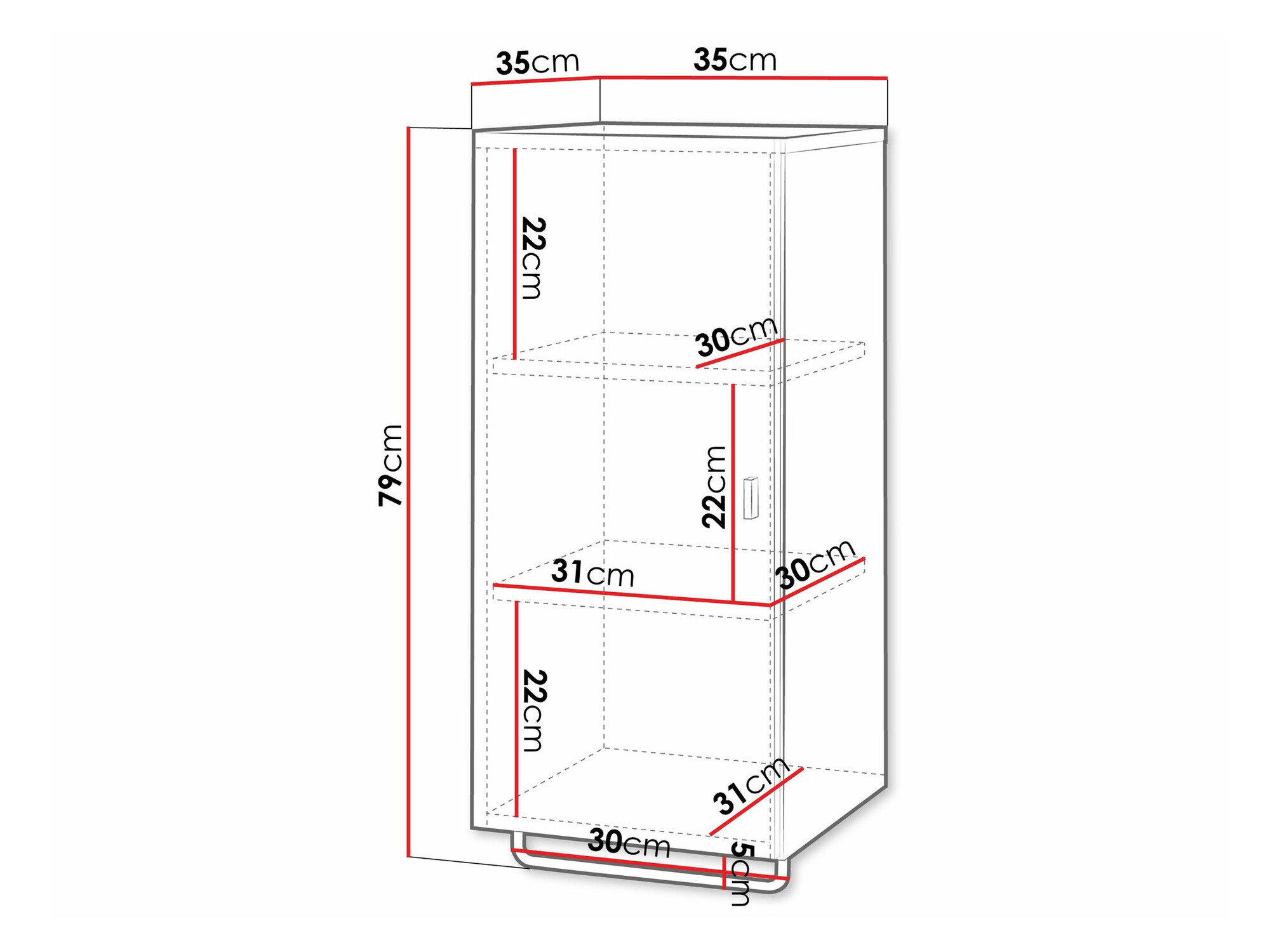 Окачен шкаф за баня Natar I (Бял + Бял гланц)