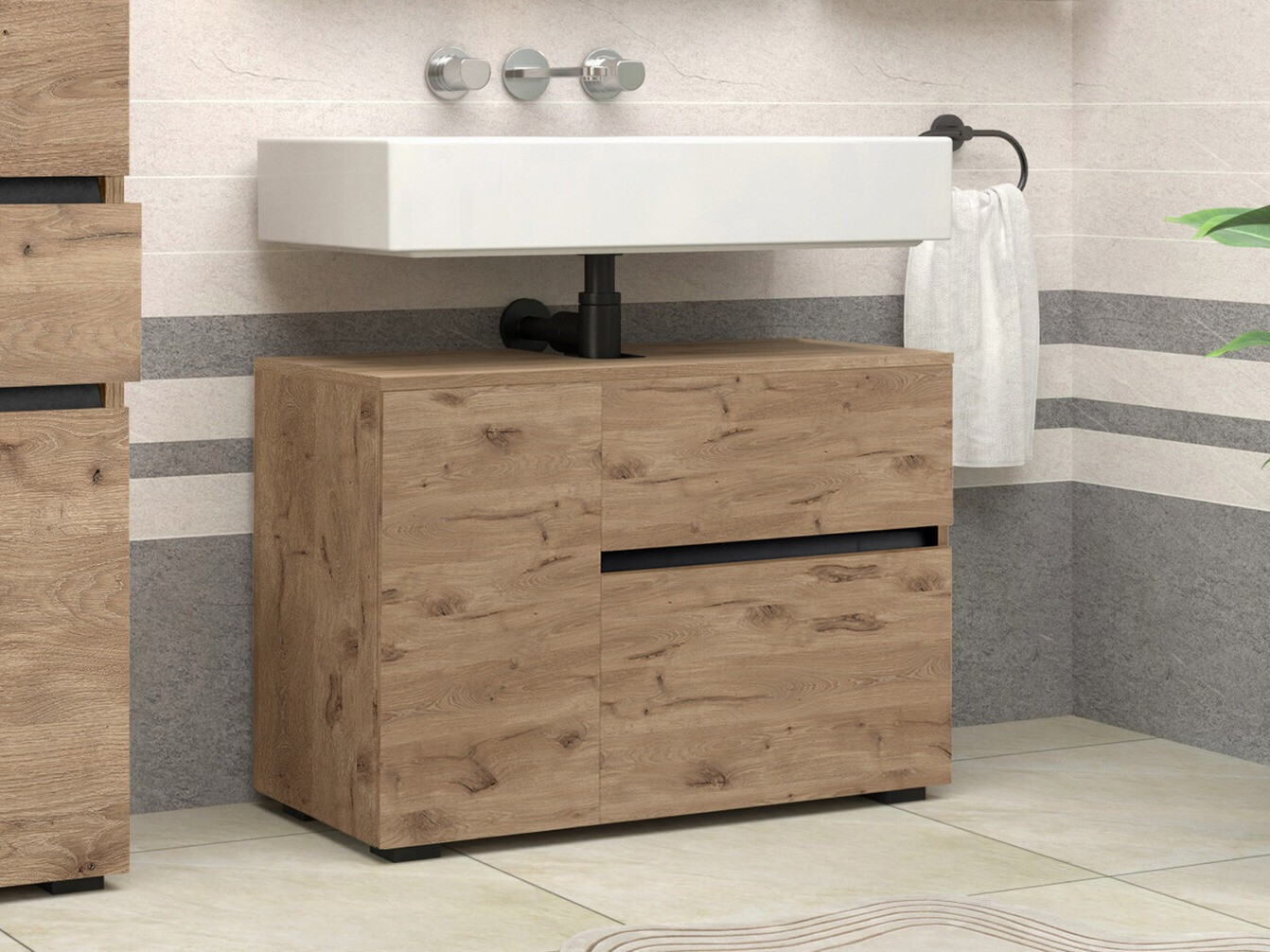 Окачен шкаф за мивка Soncamu 107 (Дъб)