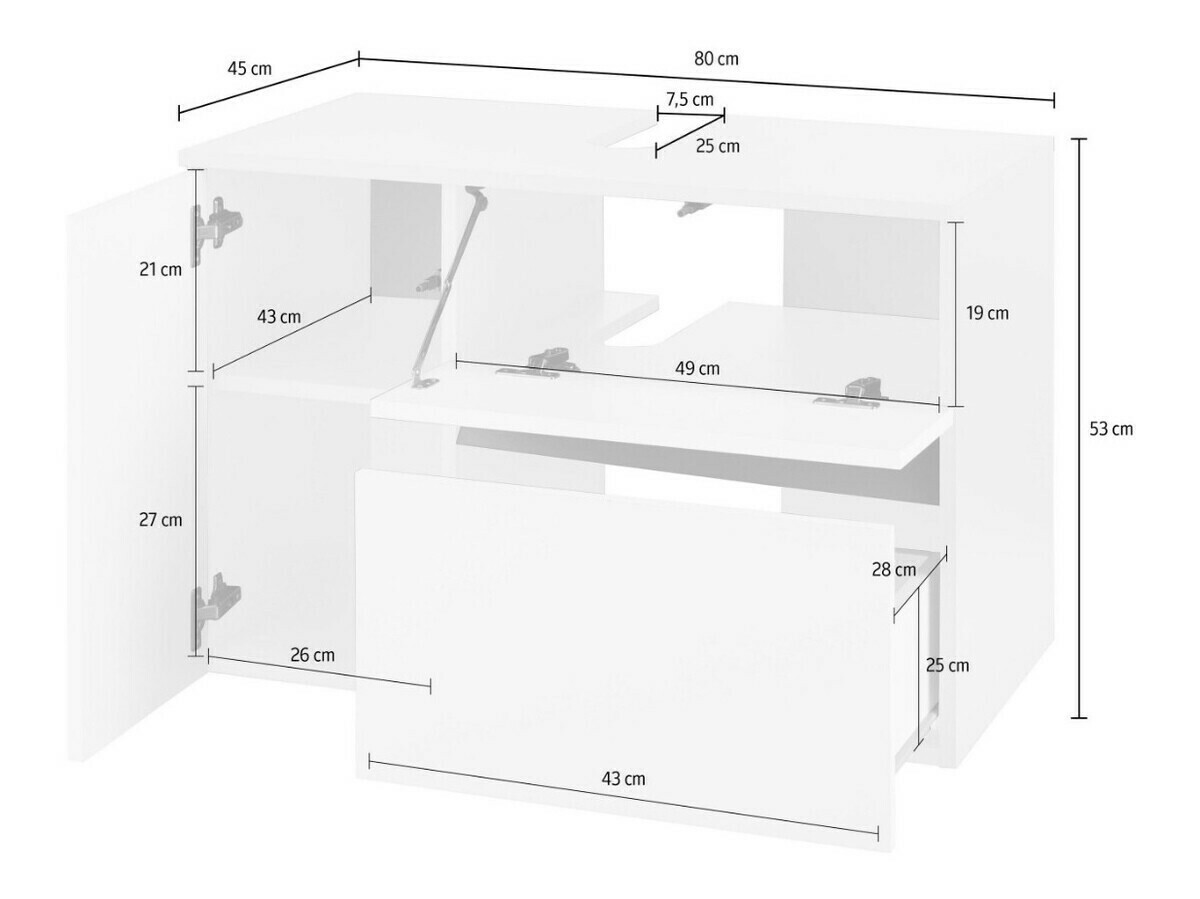Окачен шкаф за мивка Soncamu 107 (Дъб)