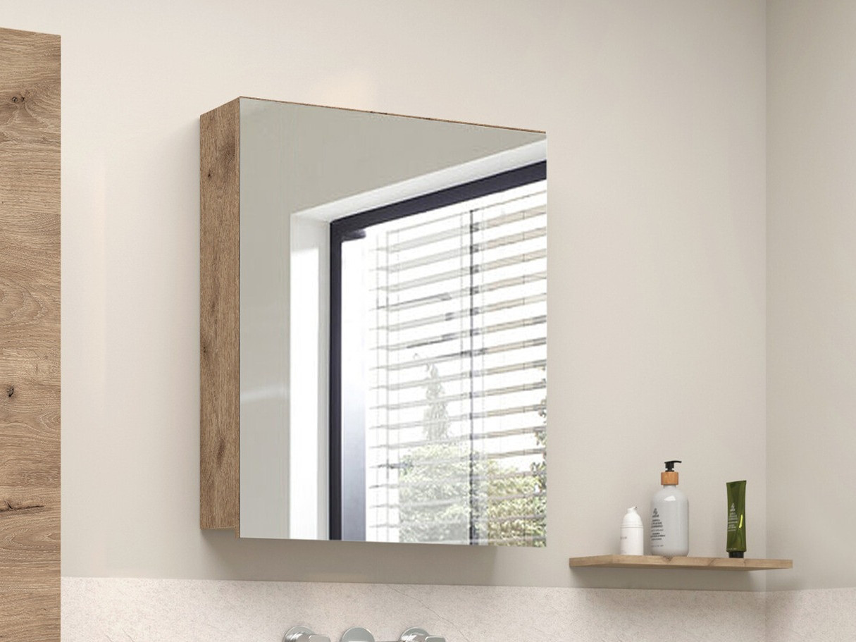 Шкаф за баня с огледало Soncamu 105 (Дъб)