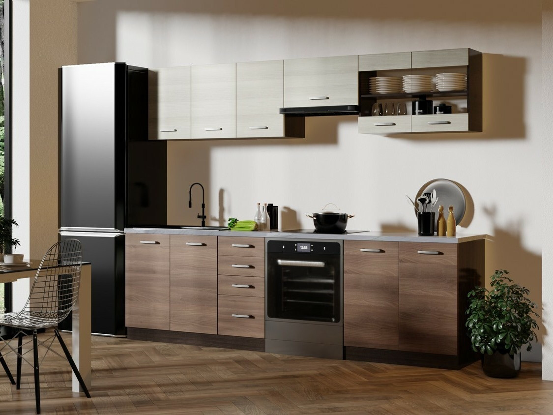 Комплект за кухня Houston 1138 (Тъмен дъб + Светъл дъб)