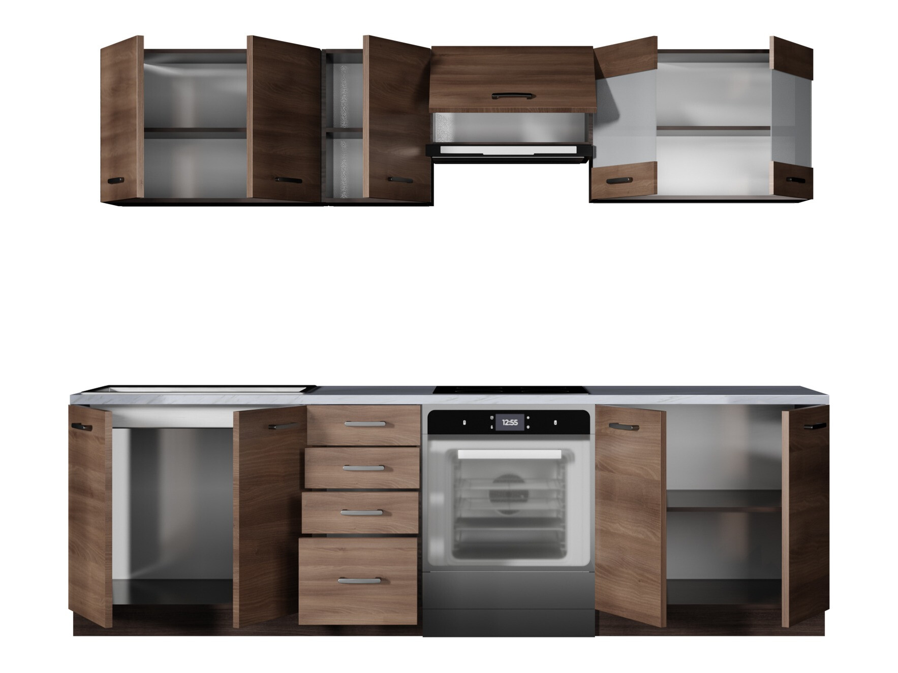 Комплект за кухня Houston 1138 (Тъмен дъб)