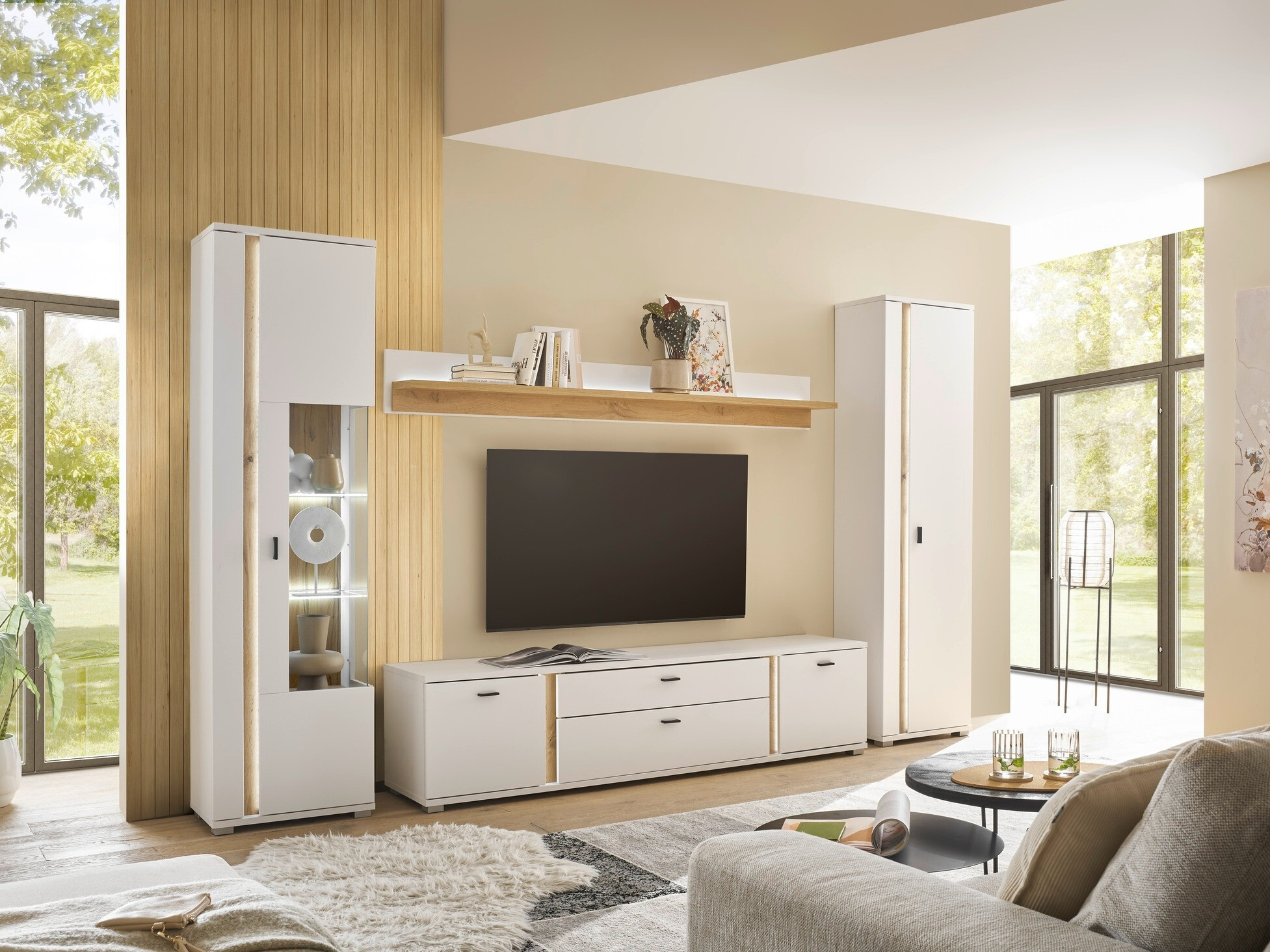 Етажерка Avimavi 100 (Бял + Дъб уотан)