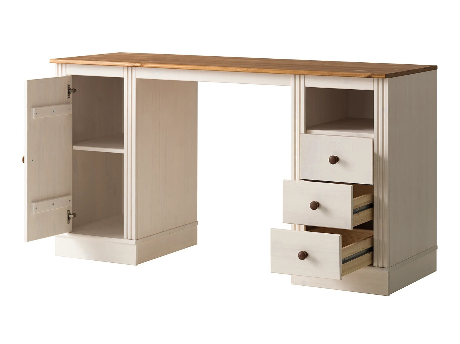Офис бюро Saltoro 136 (Бял + Меден дъб)
