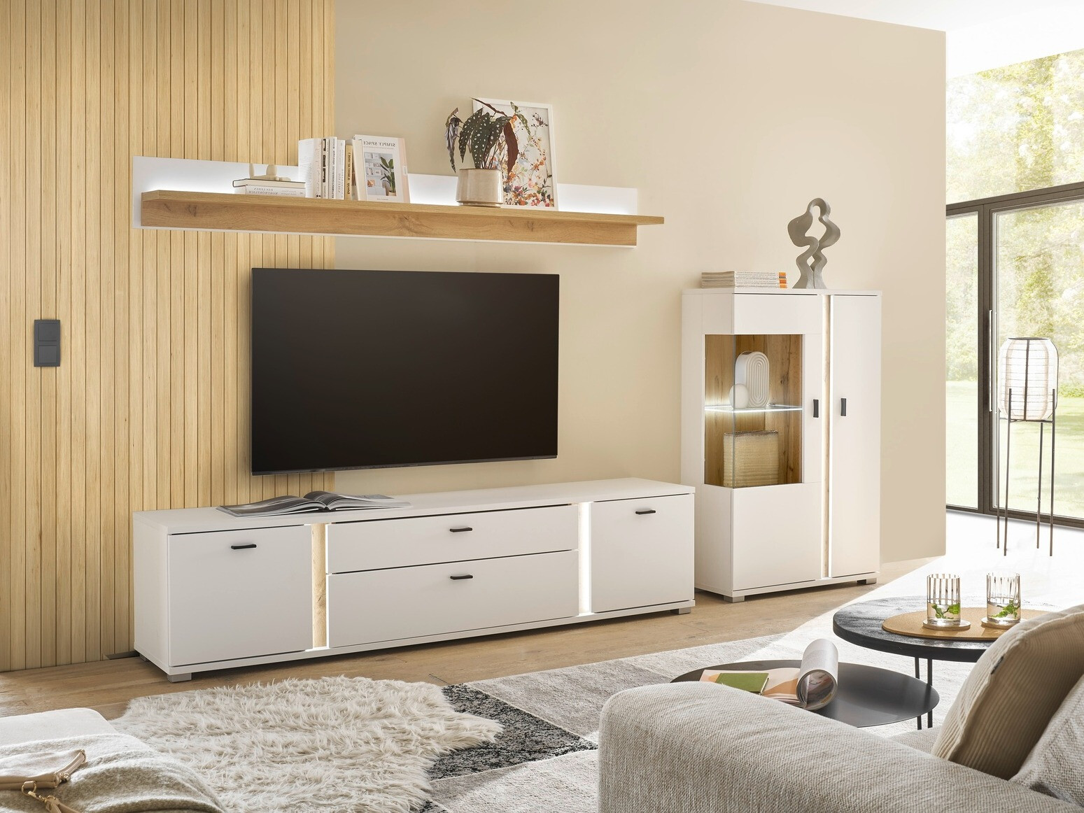 Шкаф Avimavi 102 (Бял + Дъб уотан)