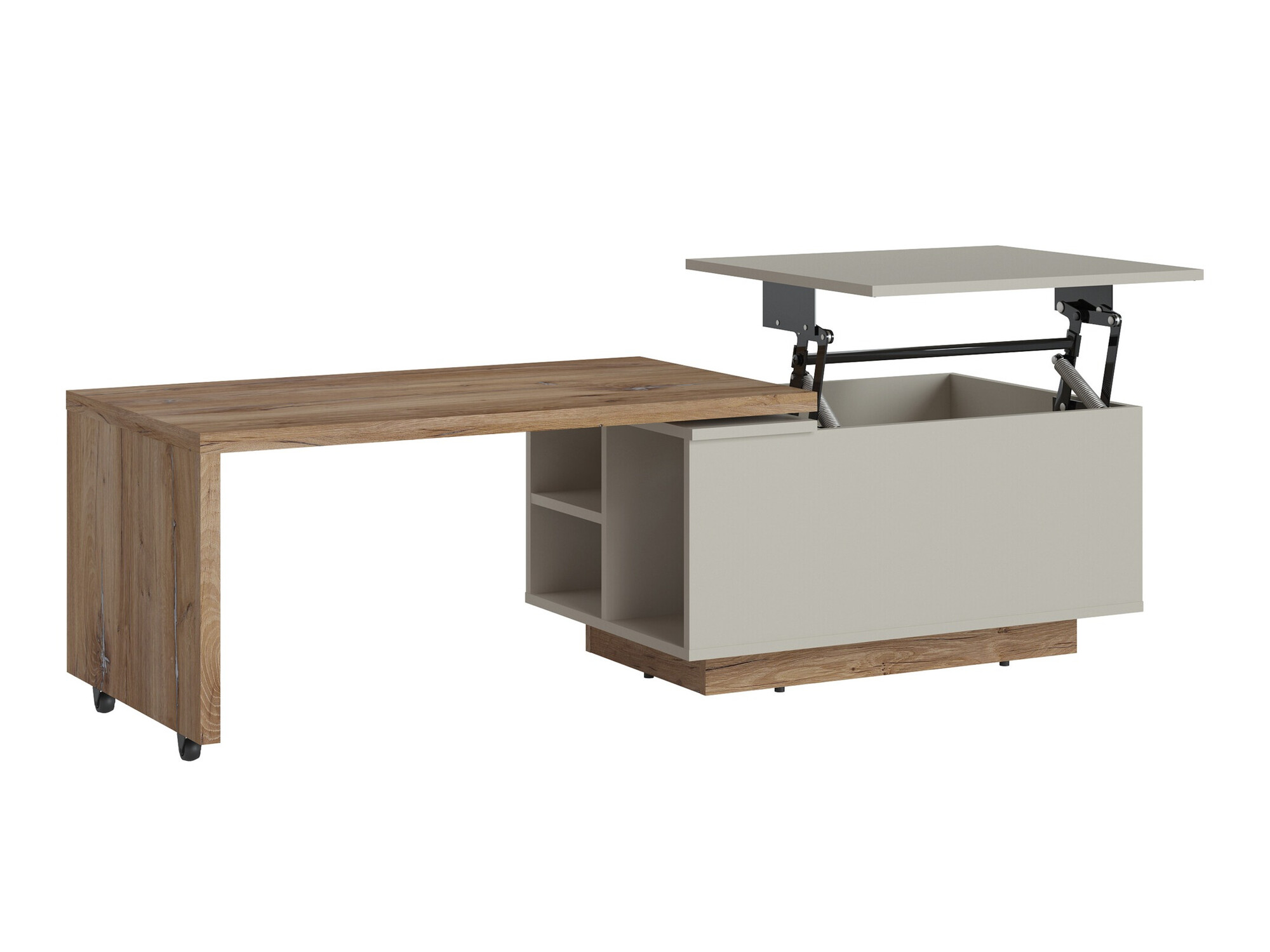 Трансформираща се масичка за кафе Ontario 133 (Сив + Тъмен дъб)