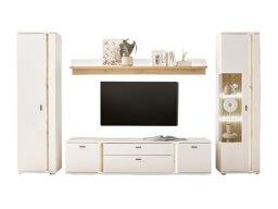 Комплект за хол Avimavi 118 (Бял + Дъб уотан)