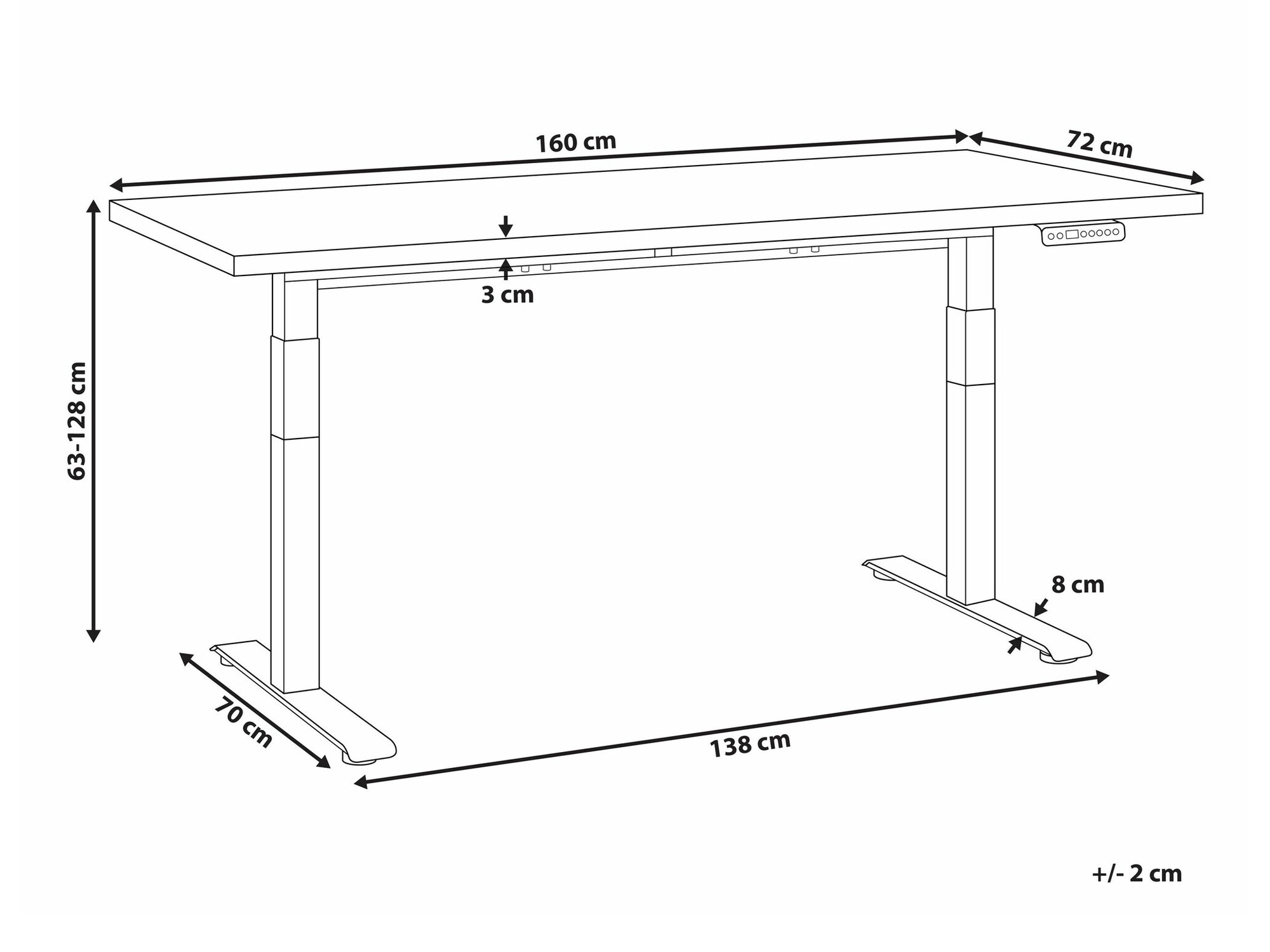 Офис бюро с регулируема височина Berwyn 2177 (Тъмно дърво)