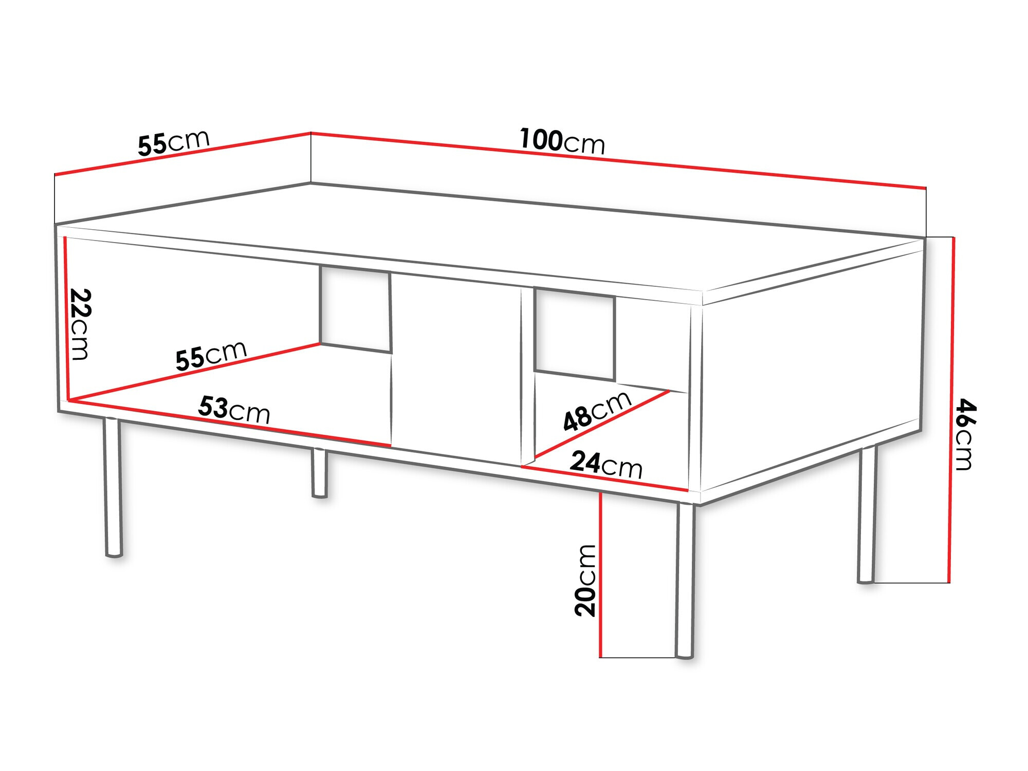 Масичка за кафе Mortali 102 (Черен)