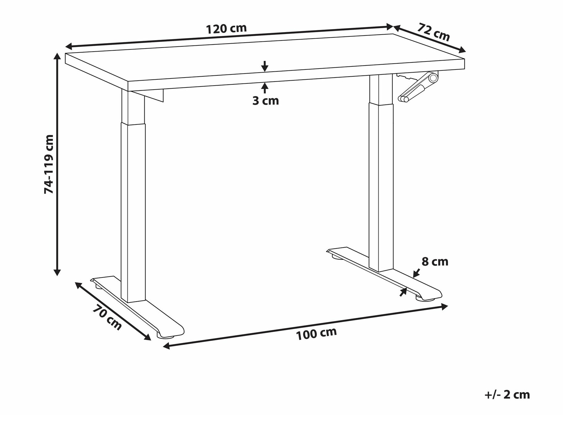 Офис бюро с регулируема височина Berwyn 2179 (Тъмно дърво)