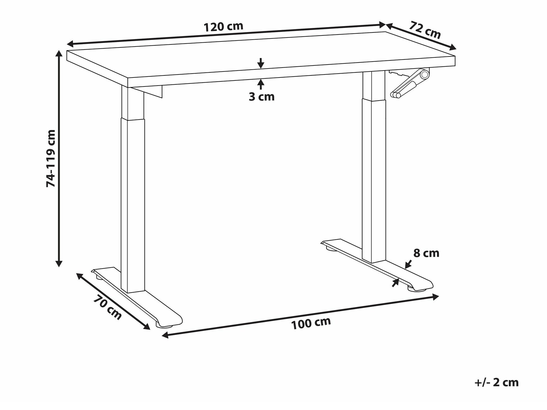 Офис бюро с регулируема височина Berwyn 2179 (Тъмно дърво)