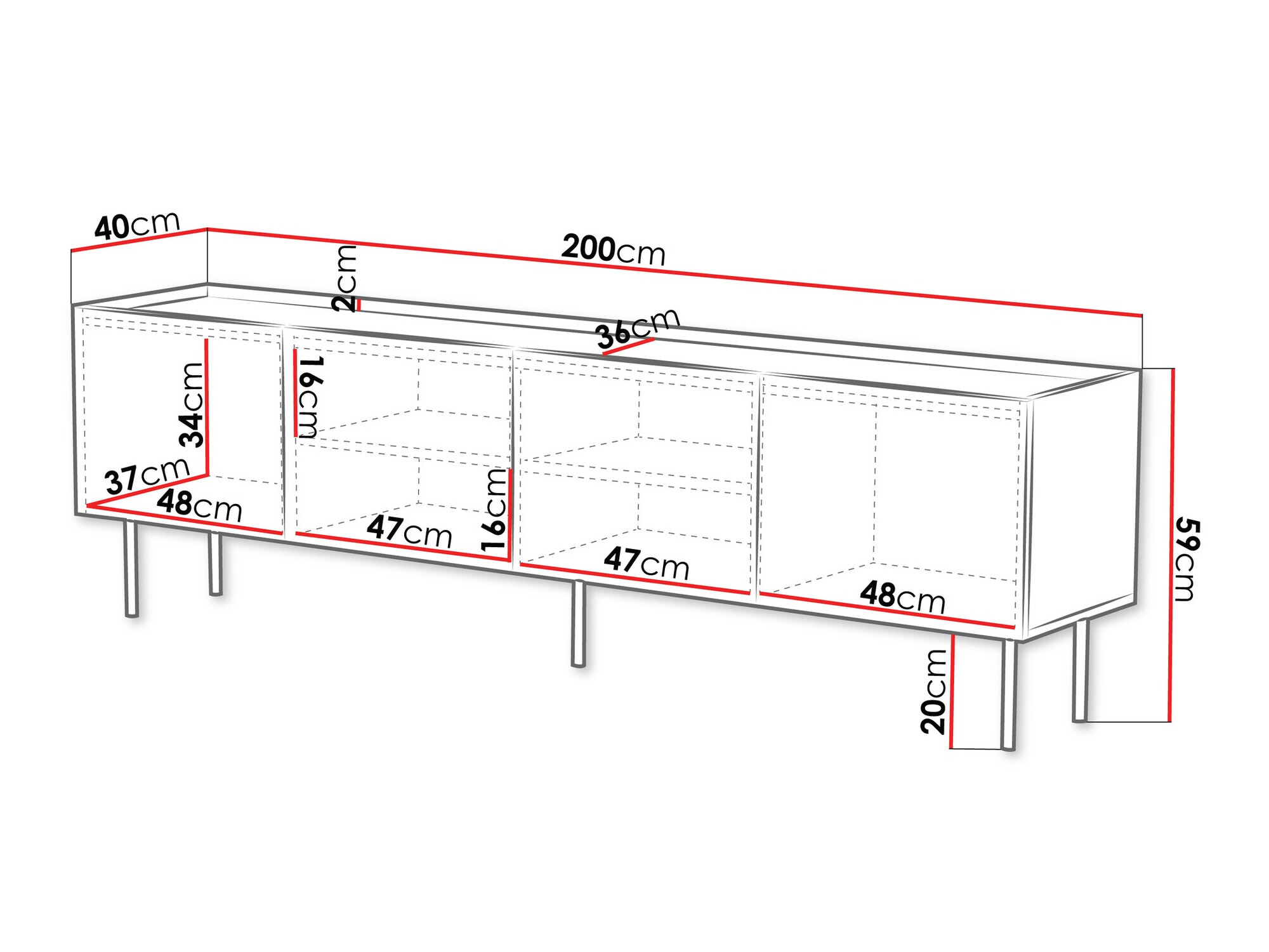 ТВ шкаф Sillen I (Черен)