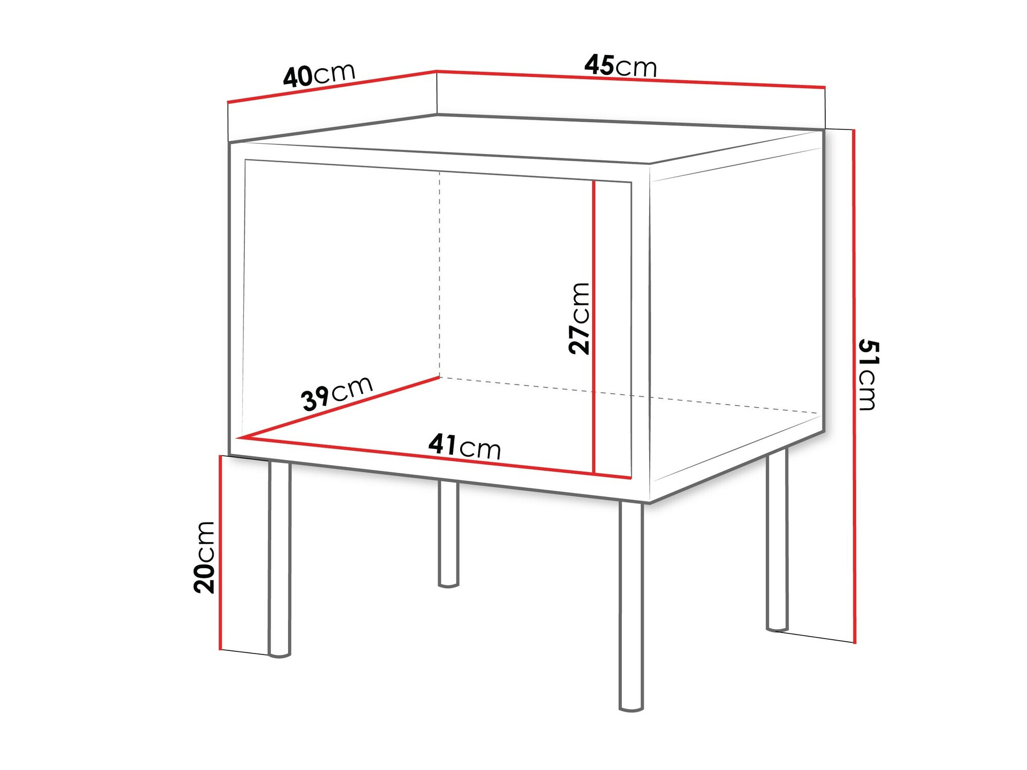 Комплект нощни шкафчета Flosoru 106 (Орех + Черен)