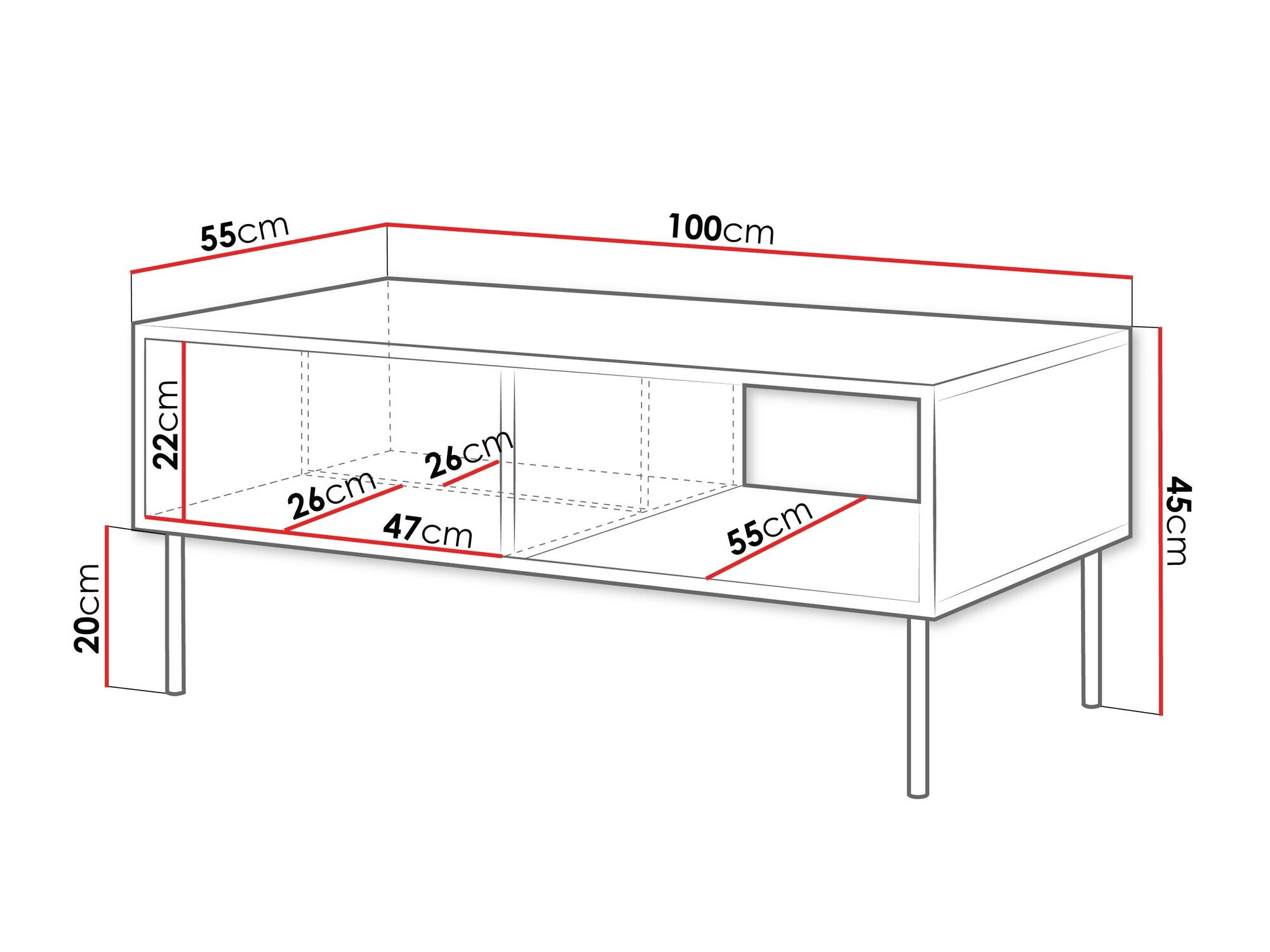 Масичка за кафе Flosoru 103 (Черен)