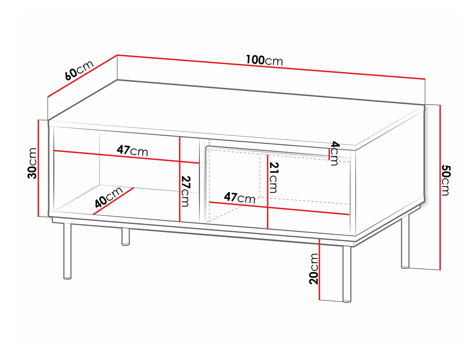 Масичка за кафе Comfivo 495 (Бял)