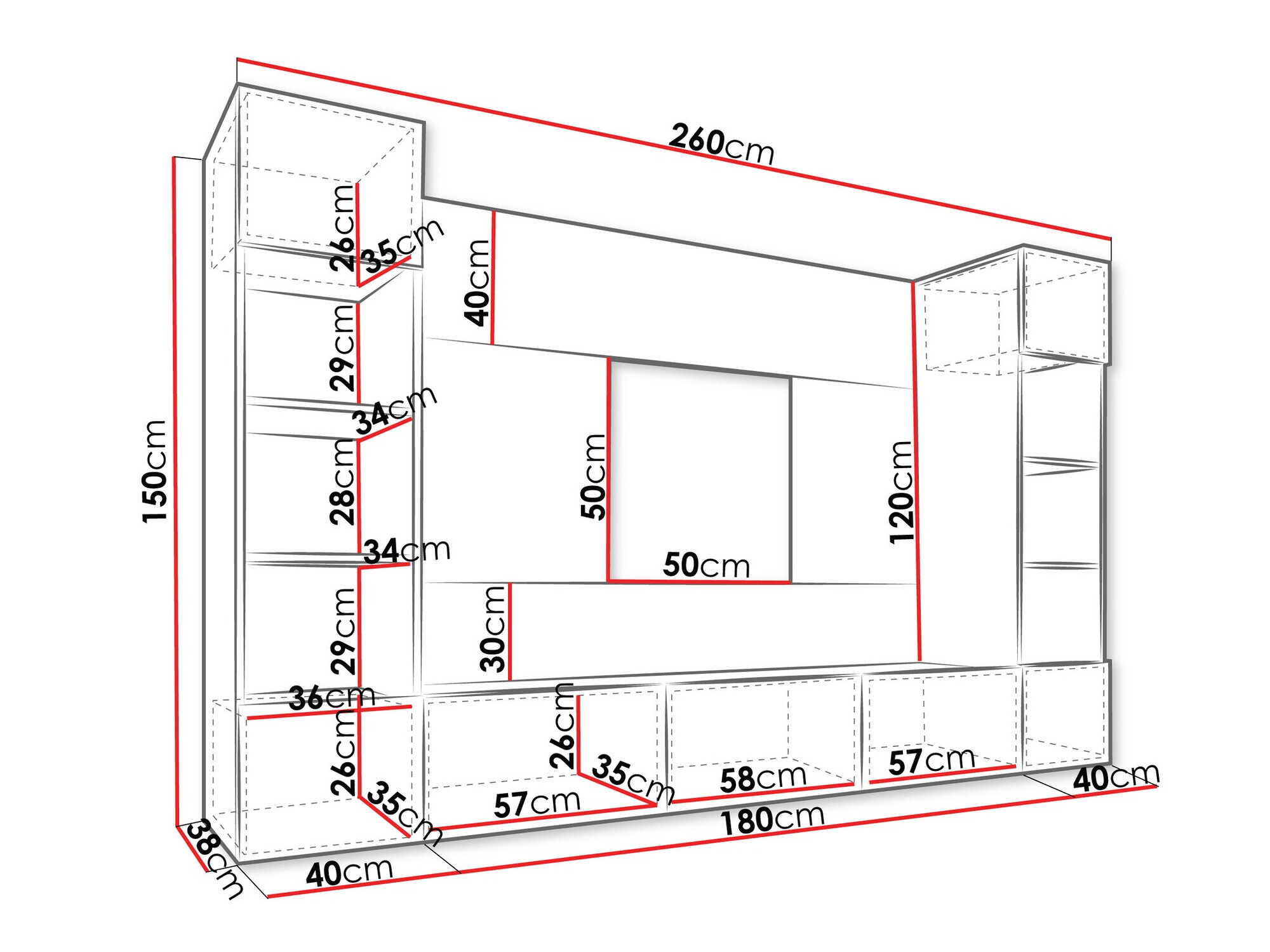 Комплект за хол Comfivo Salix I (Бял + Бял мрамор)
