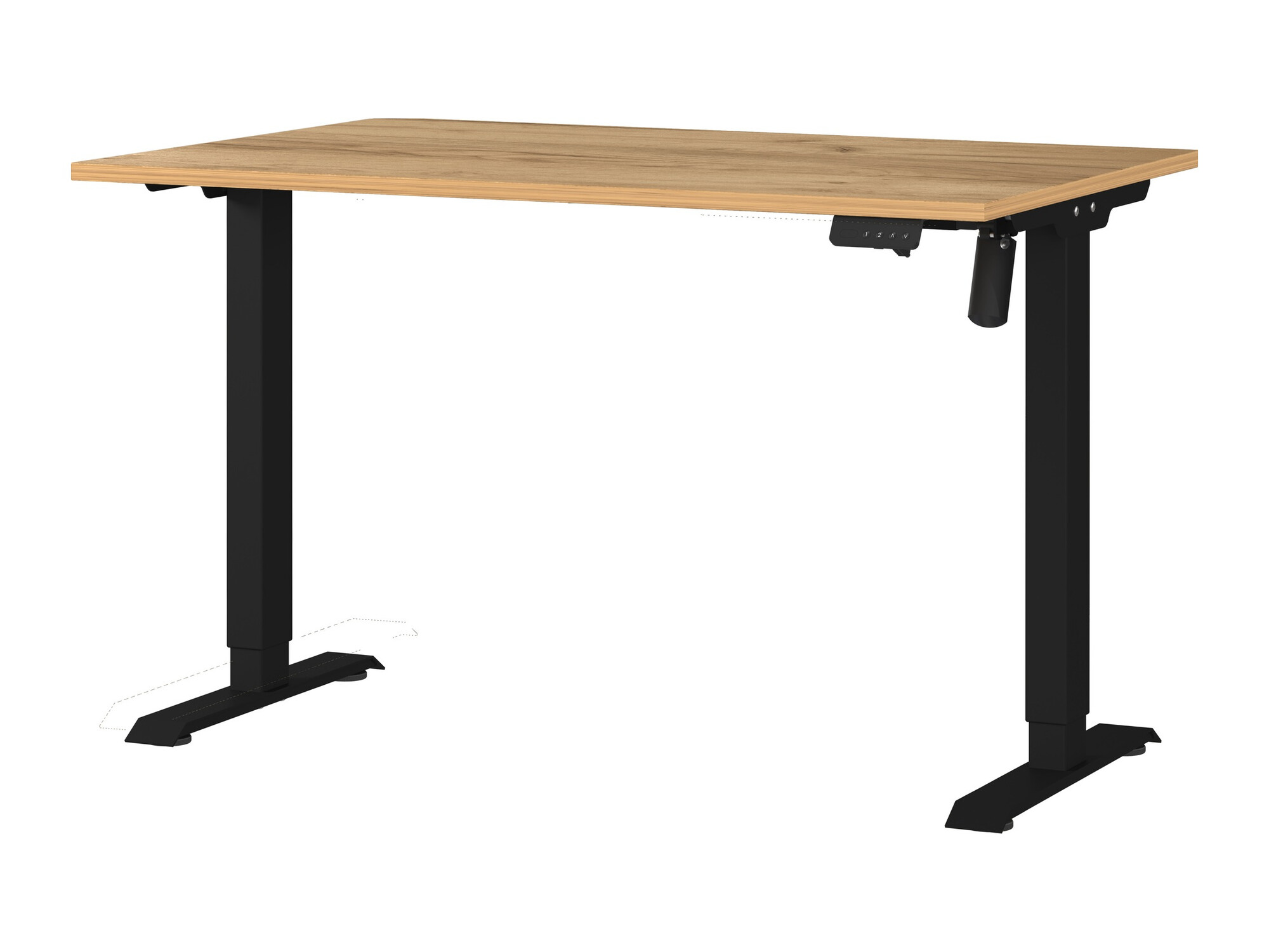 Офис бюро с регулируема височина Lartesi 115 (Navarra дъб + Черен)