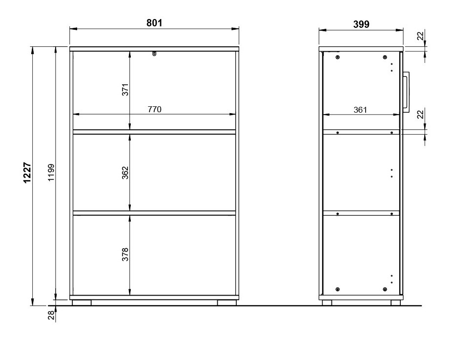 Шкаф Lartesi 101 (Бял + Grandson дъб)