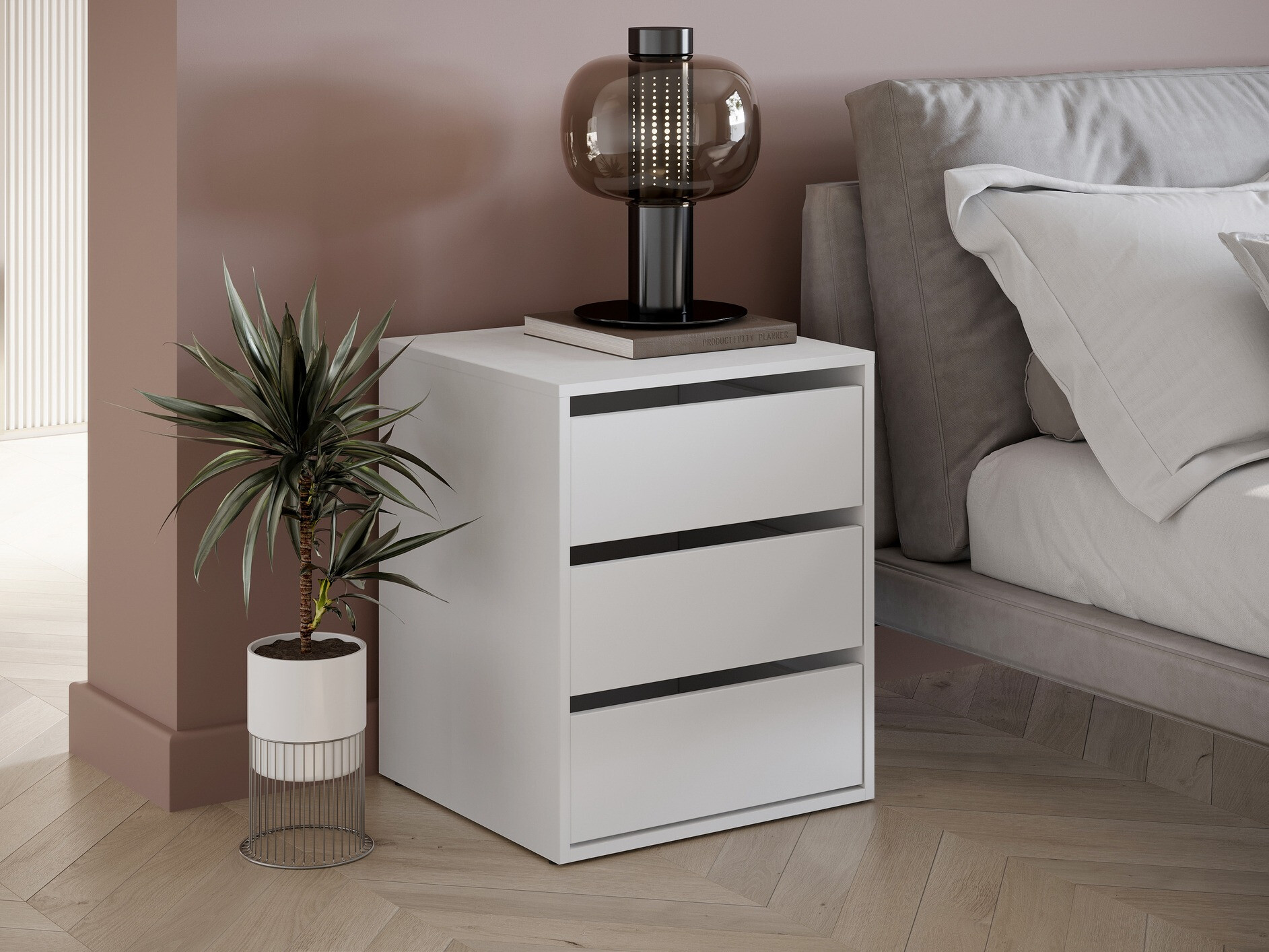 Нощно шкафче Cirdelu 113 (Бял)