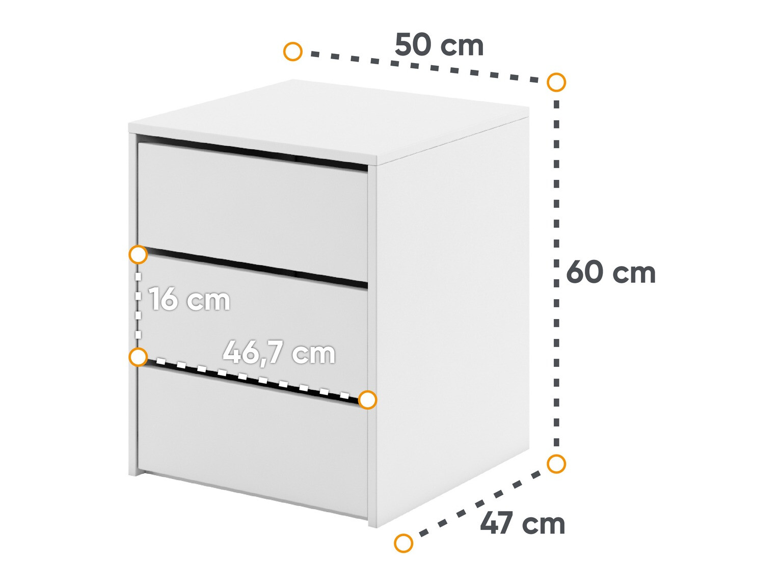 Нощно шкафче Cirdelu 113 (Бял)