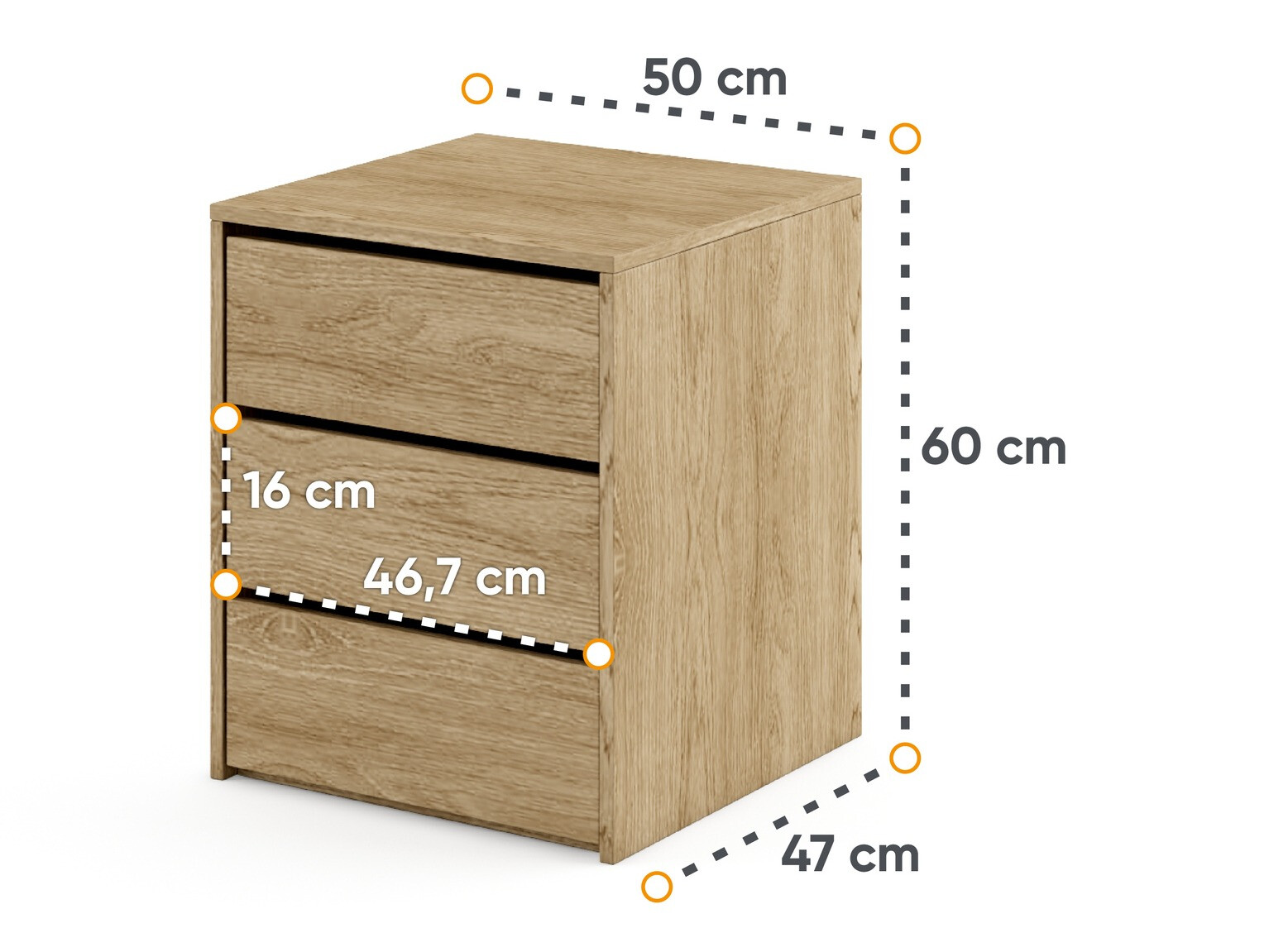 Нощно шкафче Cirdelu 113 (Дъб)