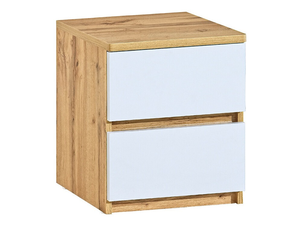 Нощно шкафче Evaropha 109 (Дъб уотан + Бял)