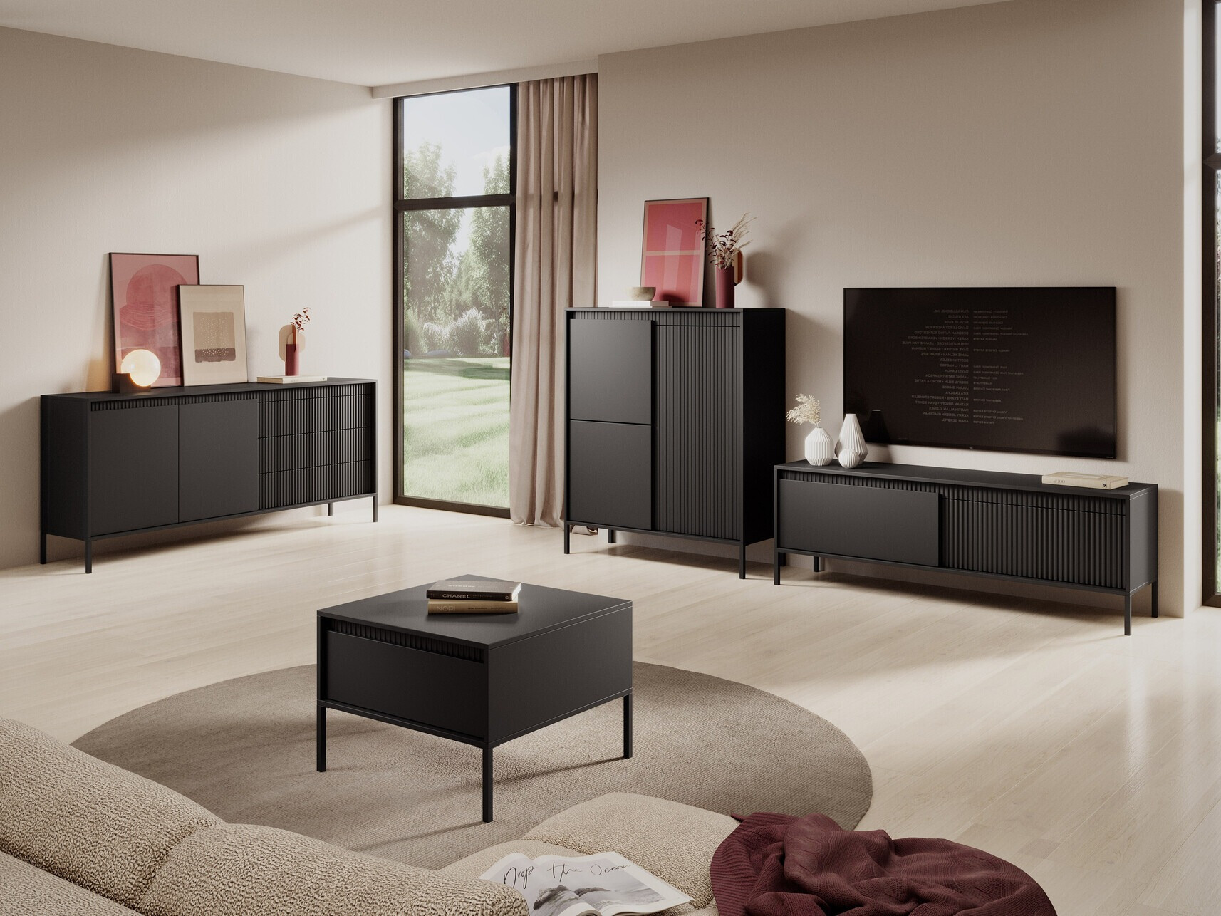 ТВ шкаф Romfele 103 (Черен)