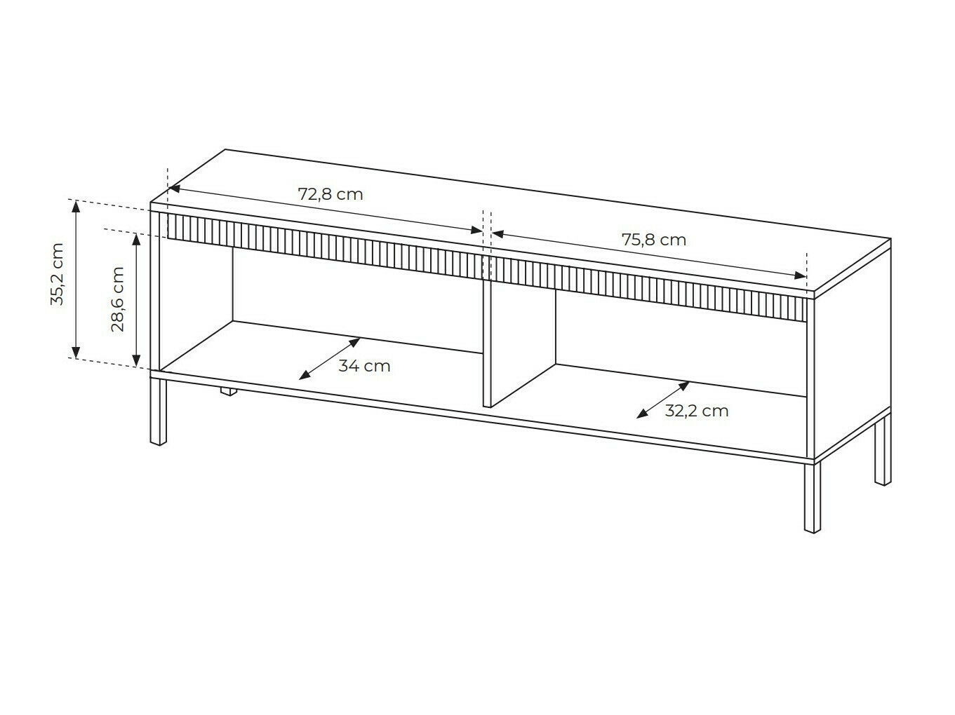 ТВ шкаф Romfele 103 (Черен)
