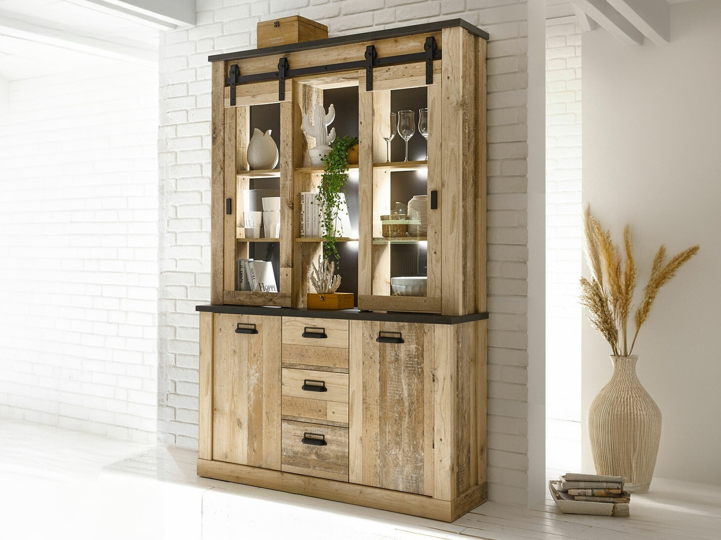 Етажерка Cirtale 110 (Отлежало дърво + Антрацит)